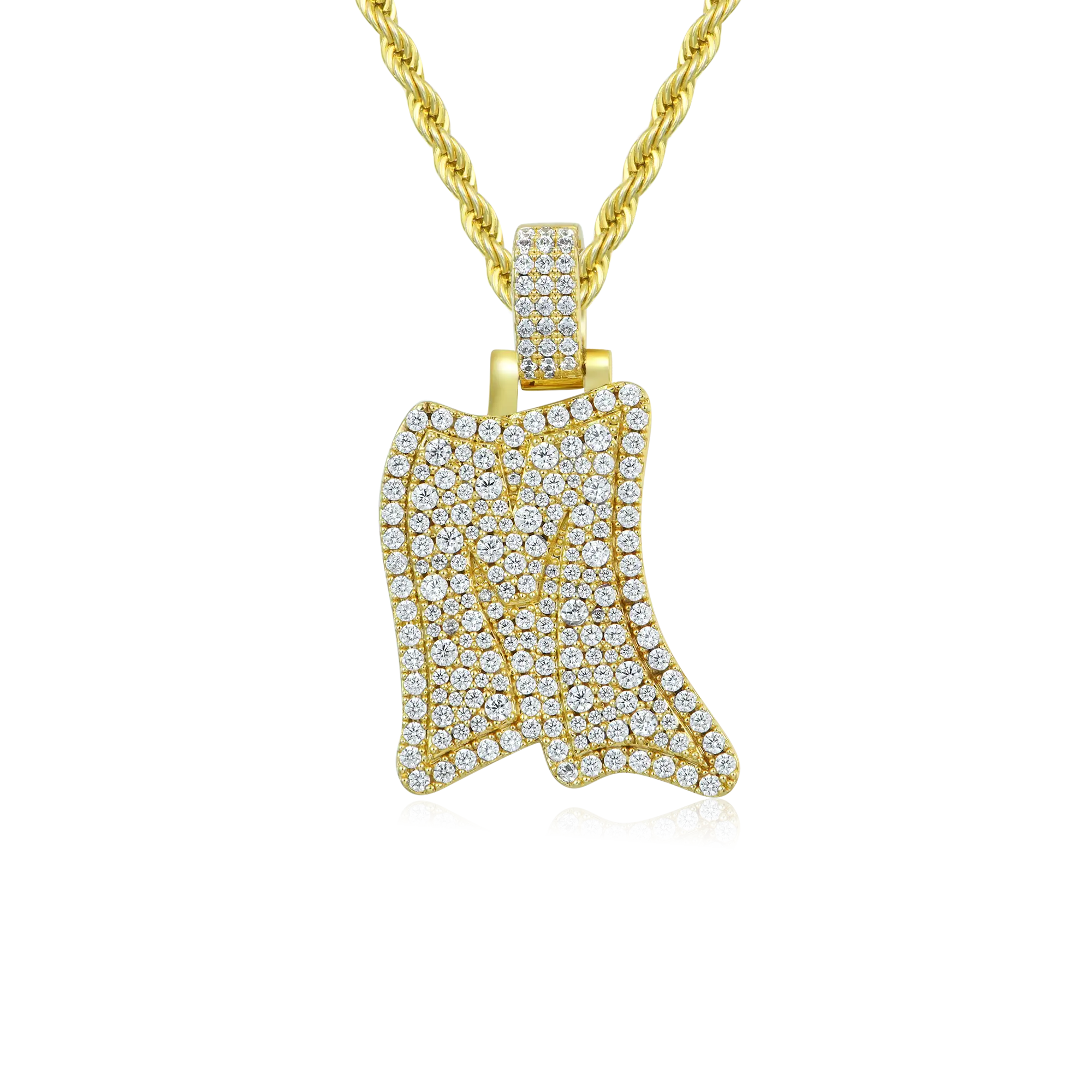 Custom Double Layer Graffiti Font Letter Pendant - 30mm