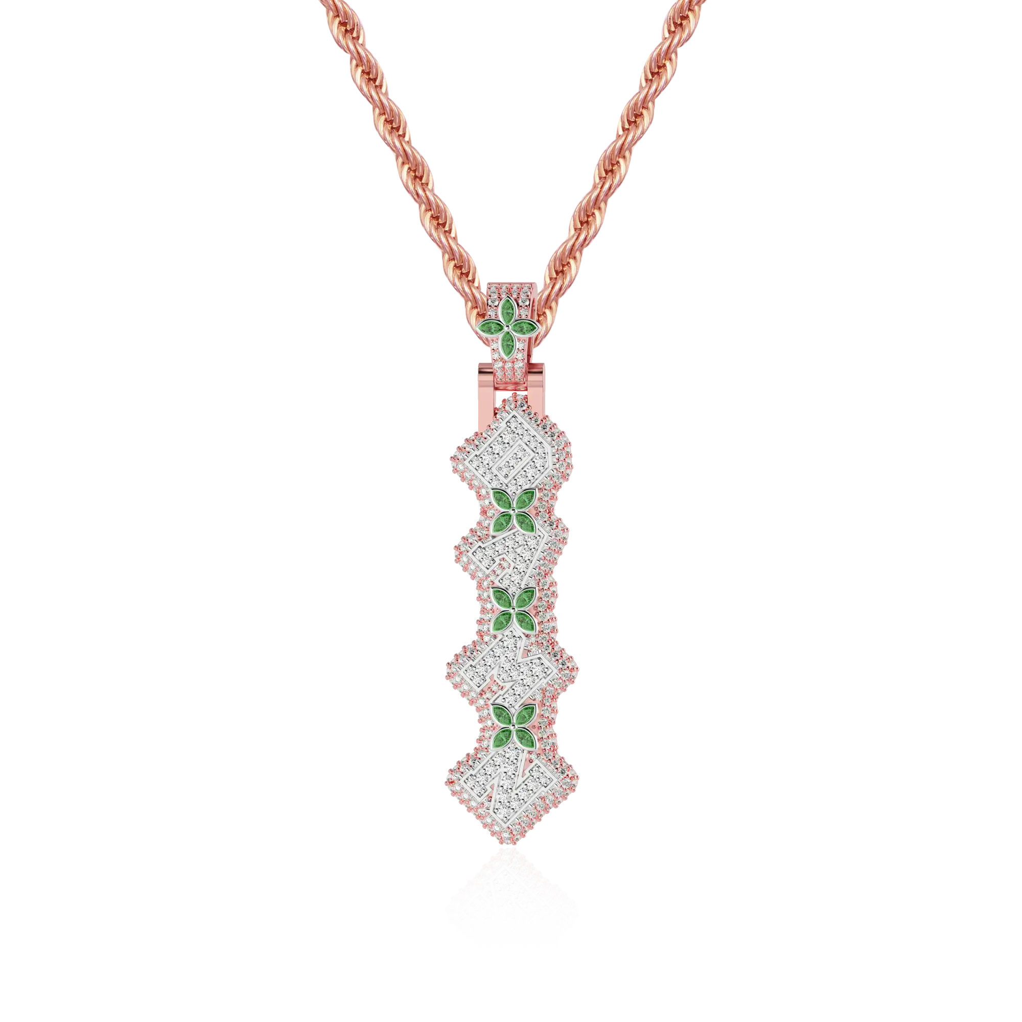 Custom 3D Four-Leaf Clover Font Pendant