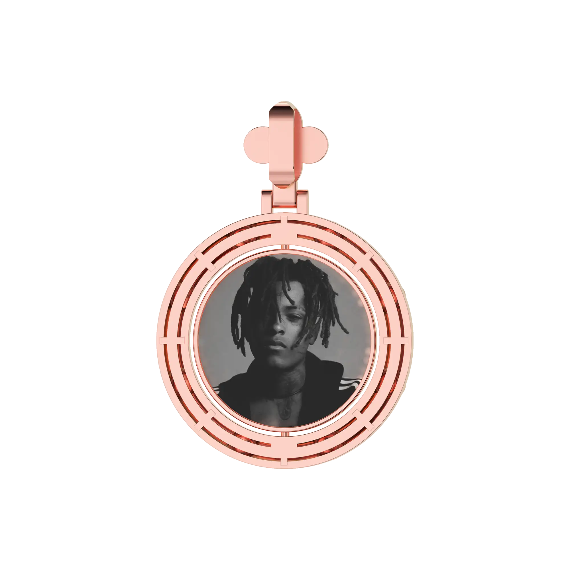 Custom Clover Pearl Reversible Photo Frame Pendant