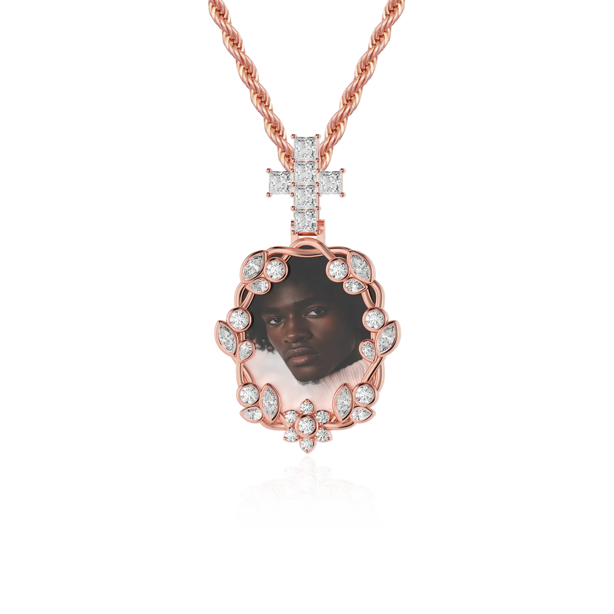 Custom Vine-wrapped Picture Frame Pendant