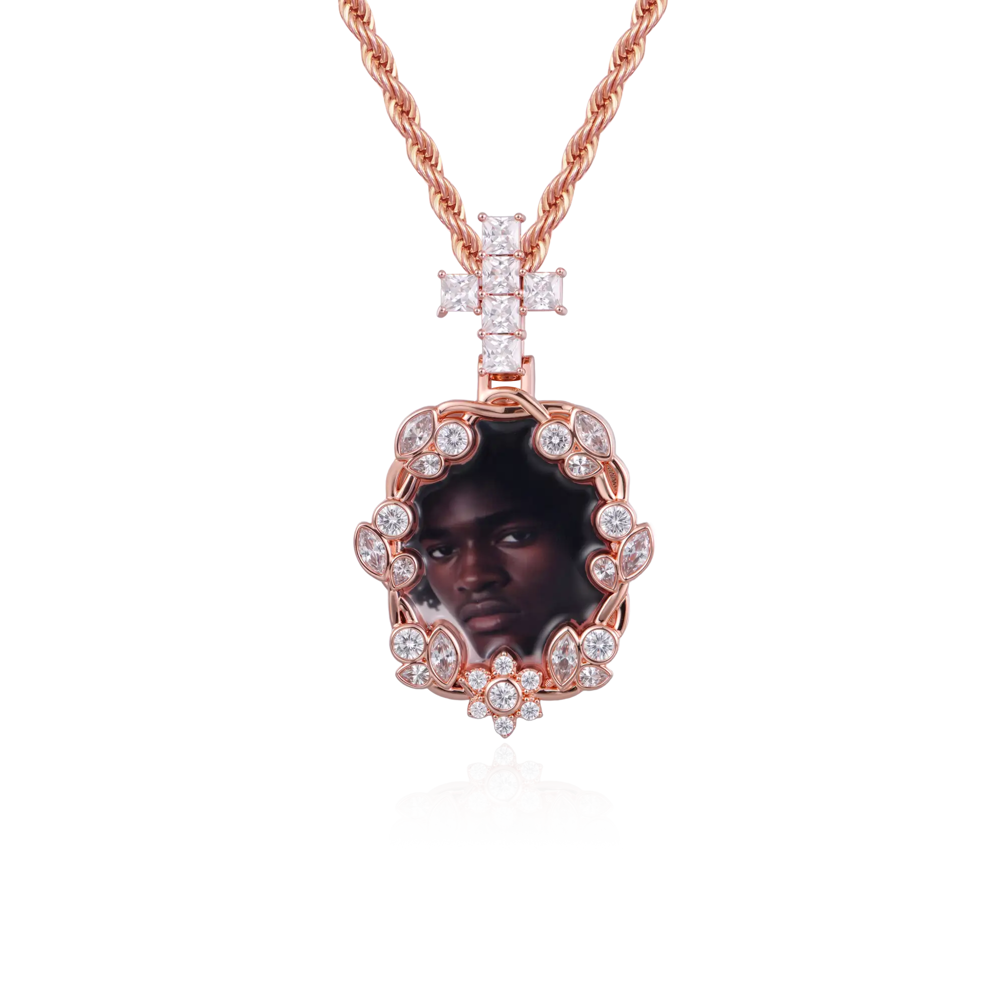 Custom Vine-wrapped Picture Frame Pendant