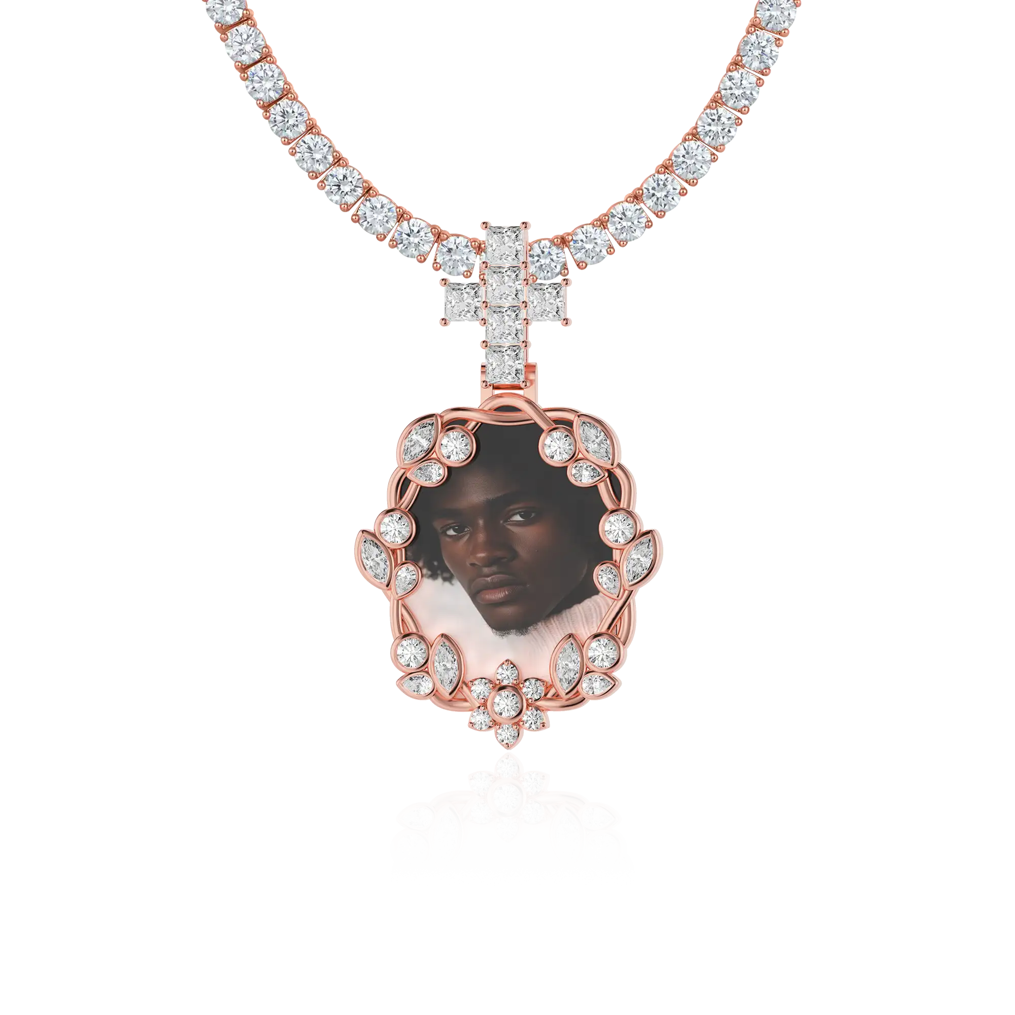 Custom Vine-wrapped Picture Frame Pendant