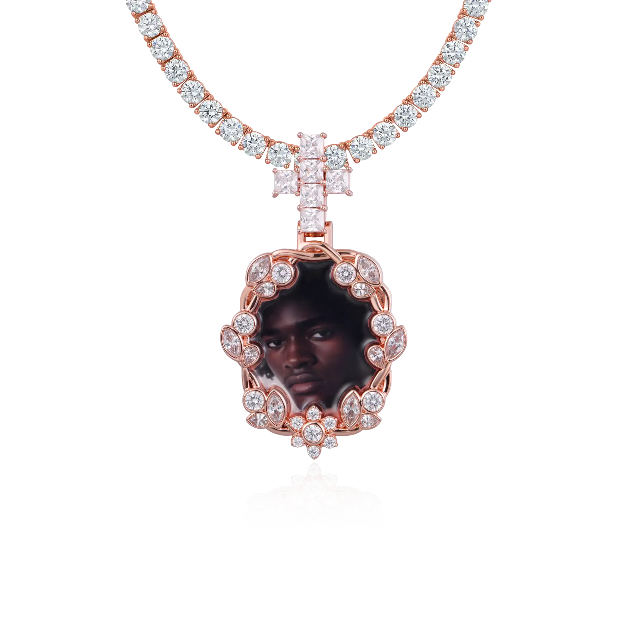 Custom Vine-wrapped Picture Frame Pendant