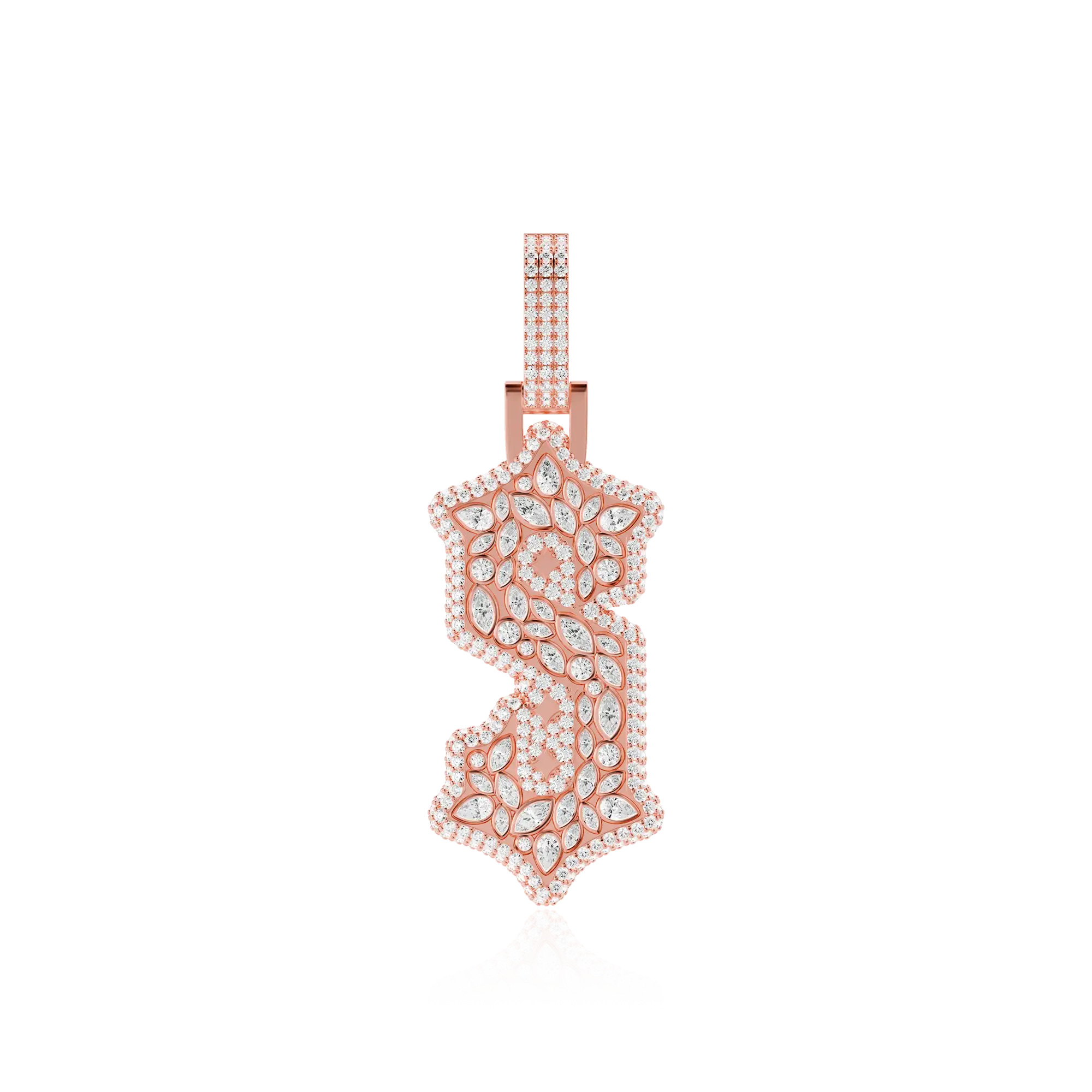 Custom Shaped Diamond Gothic Font Pendant - 51mm