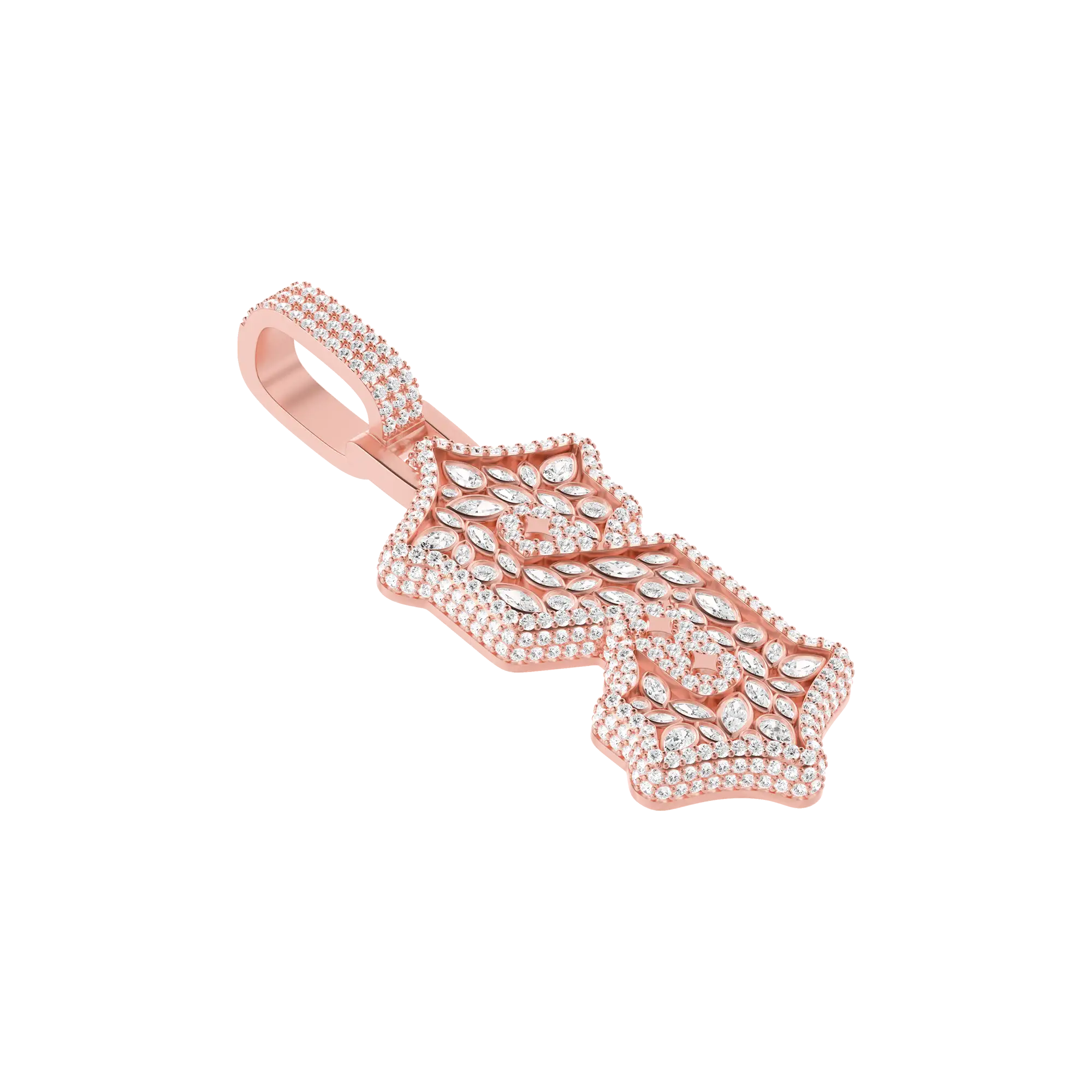 Custom Shaped Diamond Gothic Font Pendant - 51mm