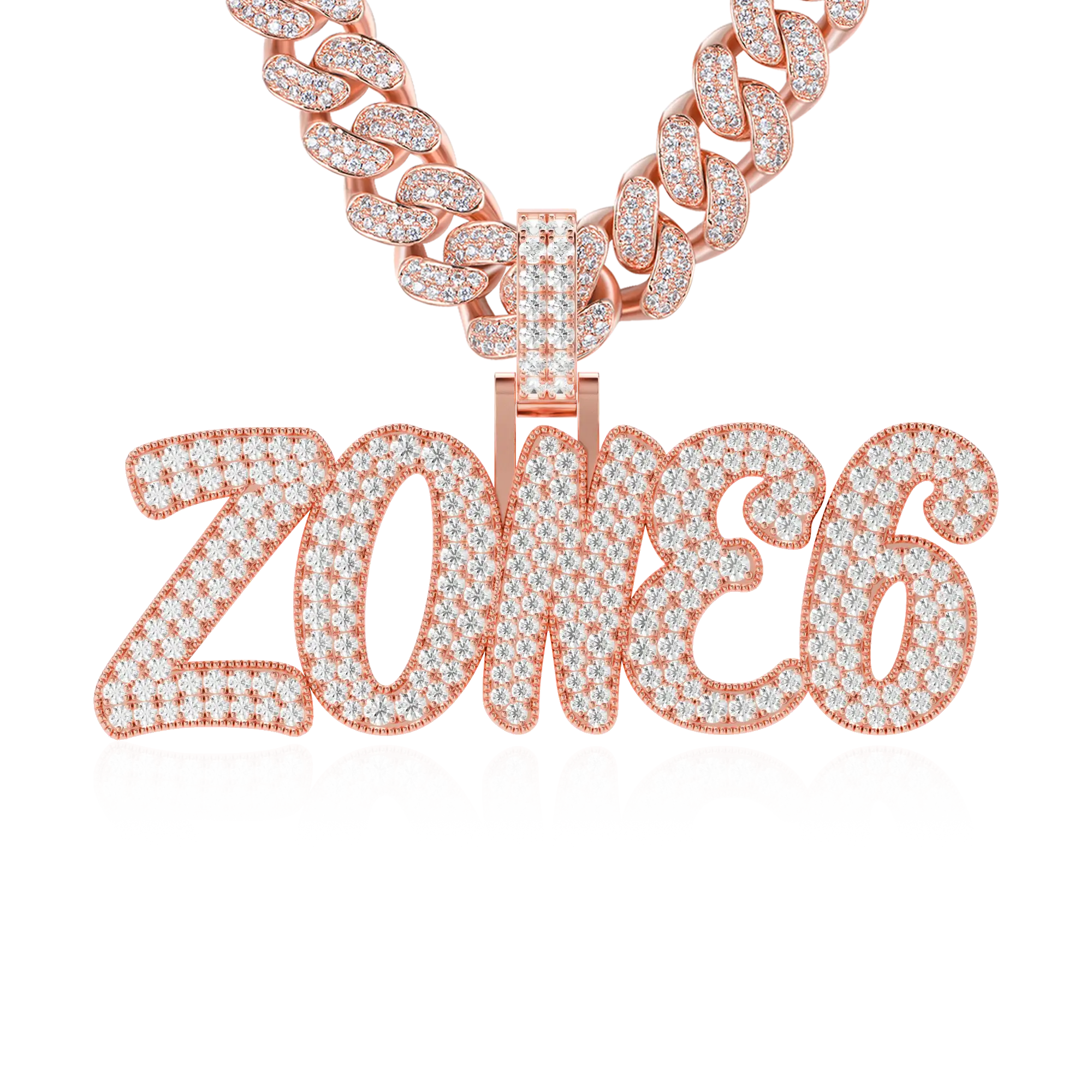 Custom Moissanite Romantic Font Letter/Number Name Pendant