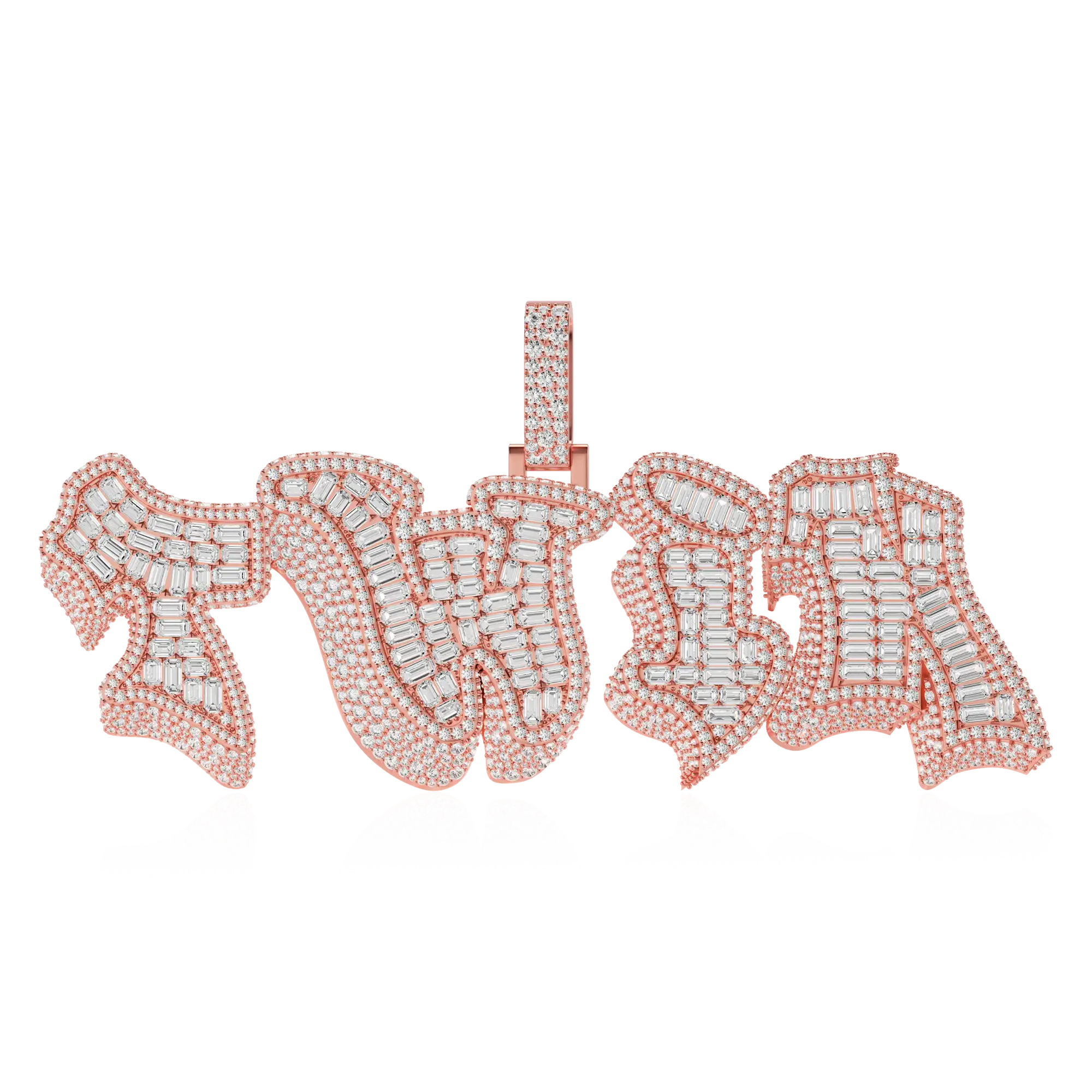 Custom 3D Bold Graffiti Font Letter Pendant - 38mm