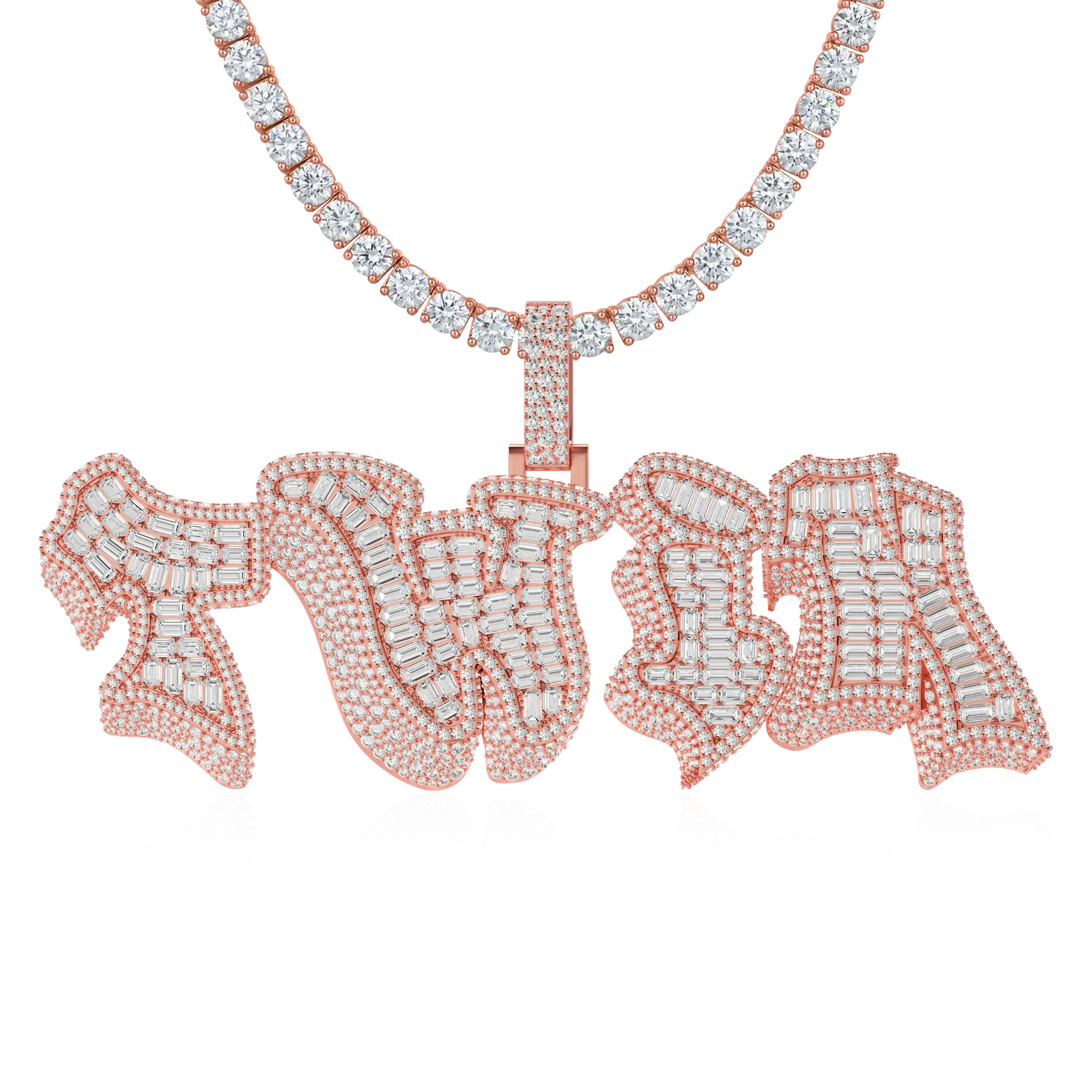 Custom 3D Bold Graffiti Font Letter Pendant - 38mm