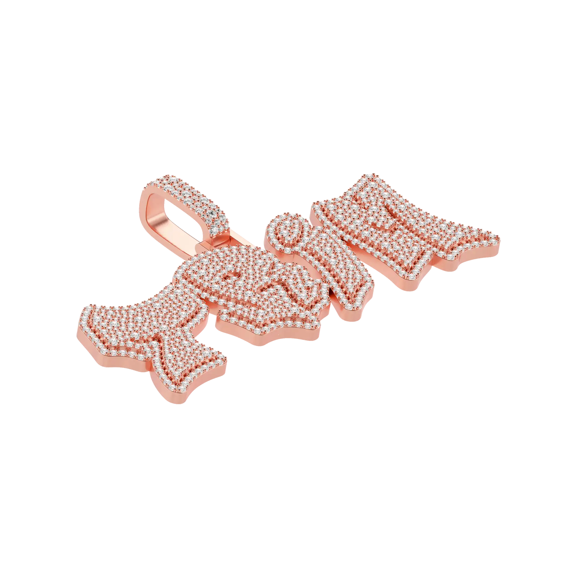 Custom 3D Bold Graffiti Font Letter Pendant - 38mm