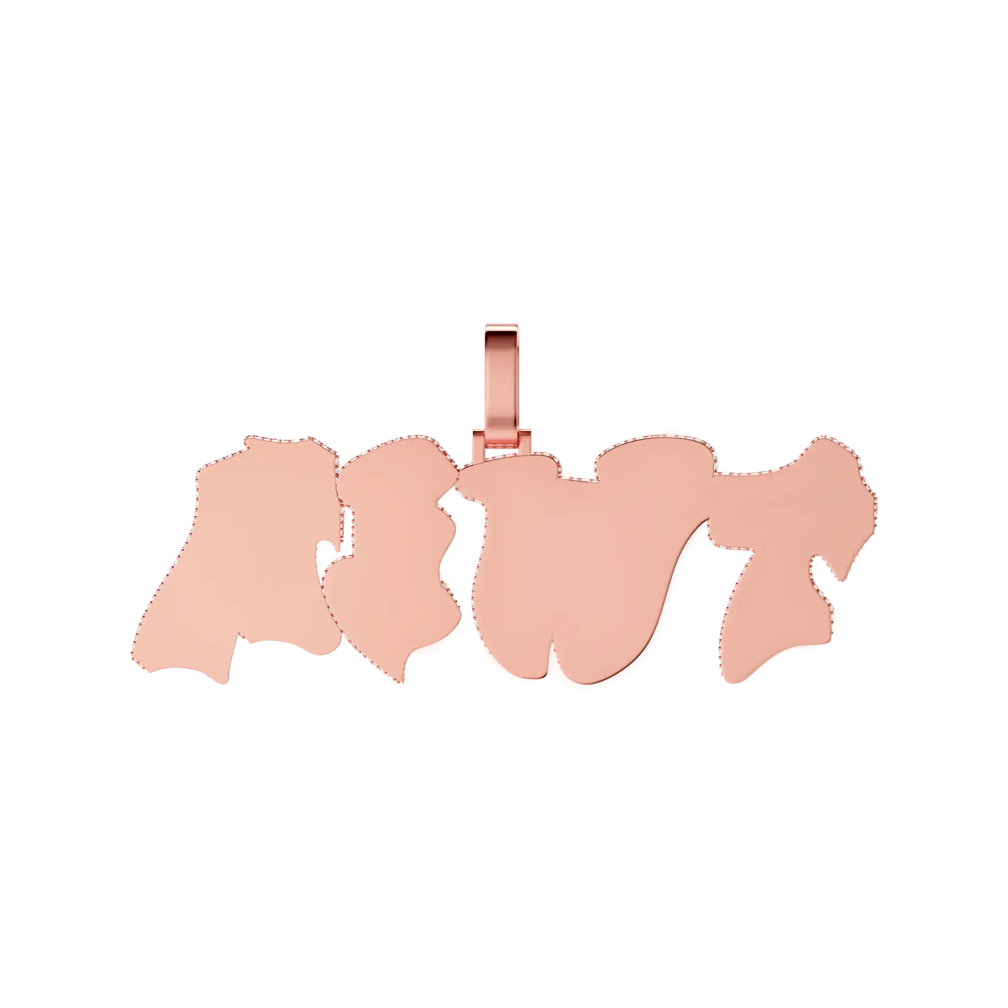 Custom 3D Bold Graffiti Font Letter Pendant - 38mm