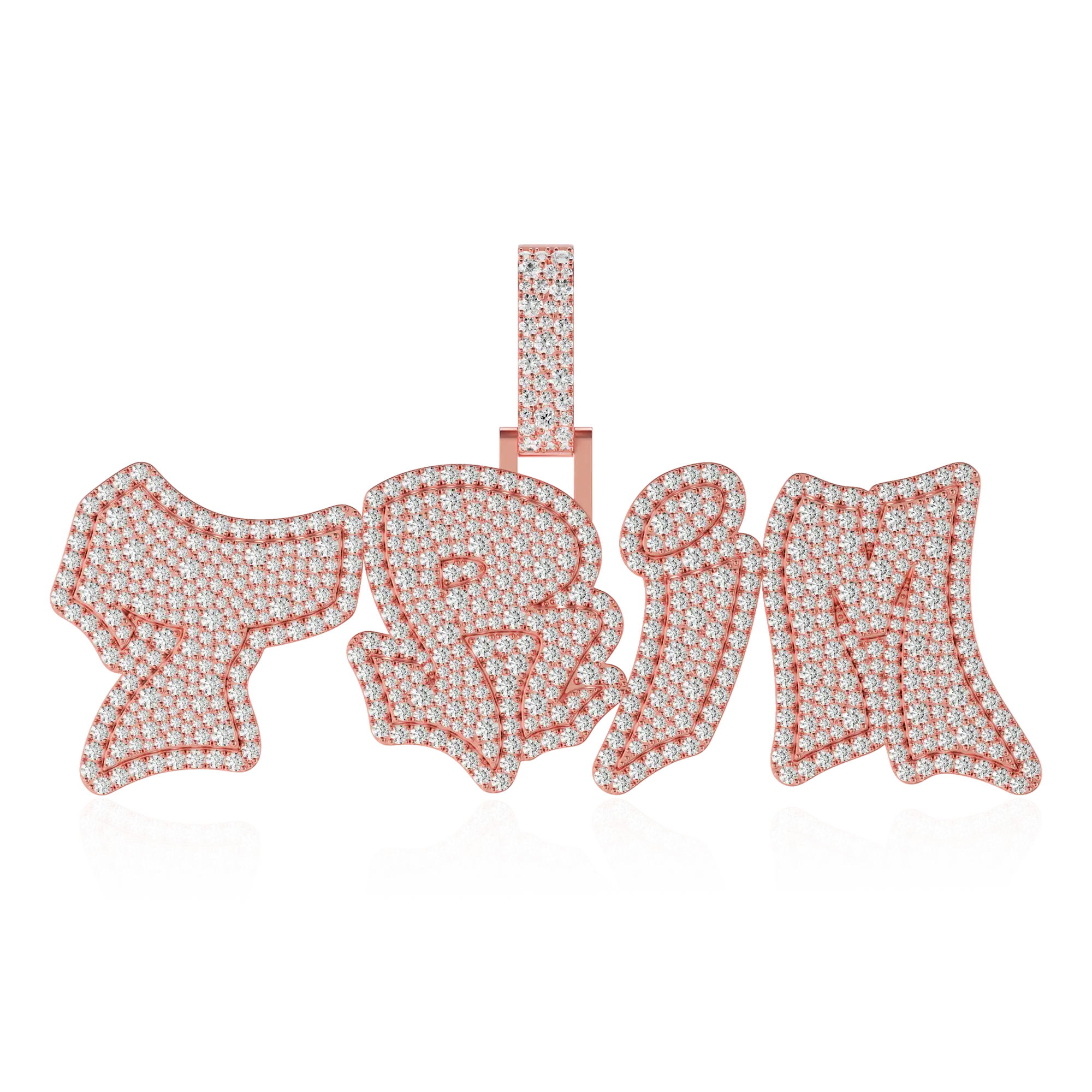 Custom Double Layer Graffiti Font Letter Pendant - 30mm