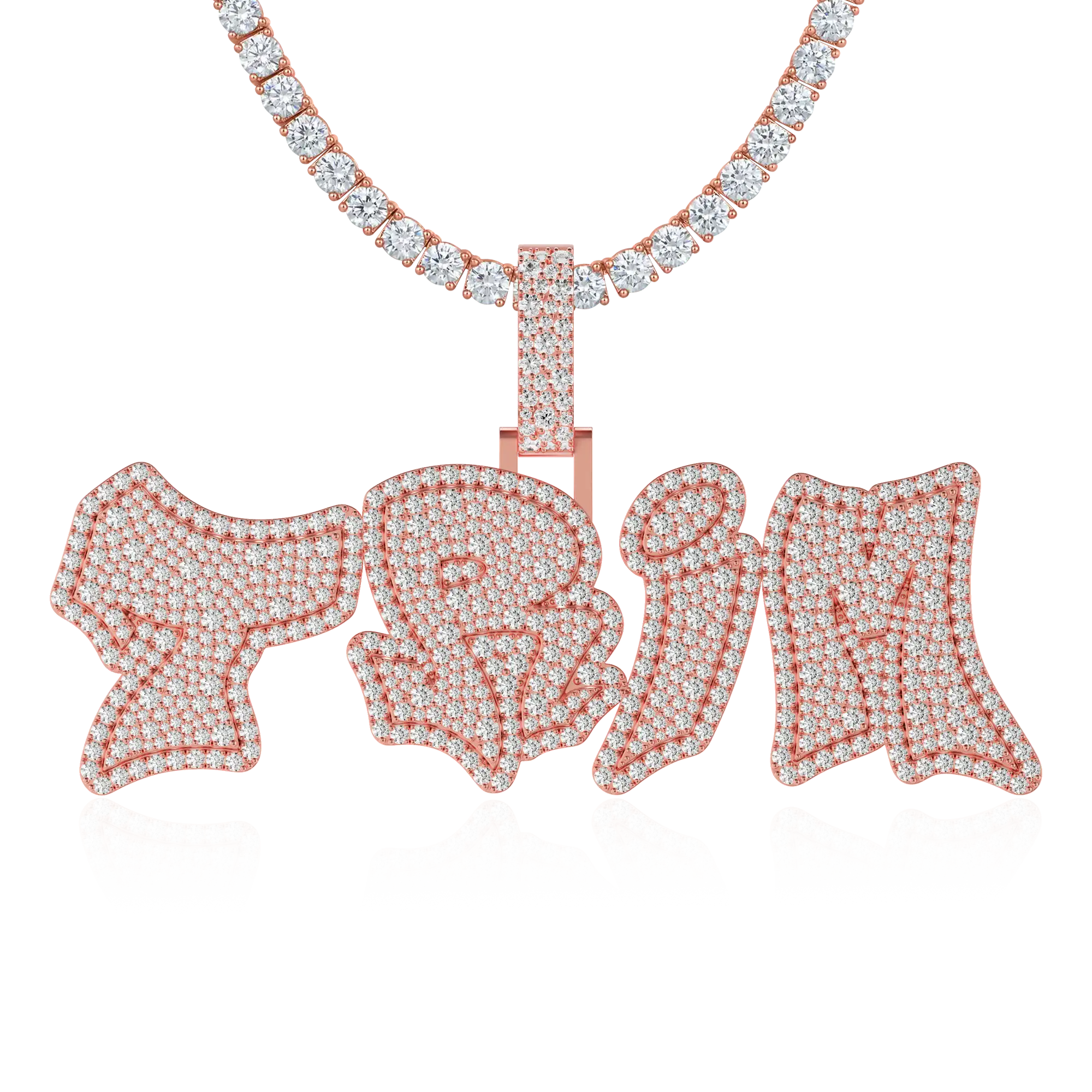 Custom Double Layer Graffiti Font Letter Pendant - 30mm