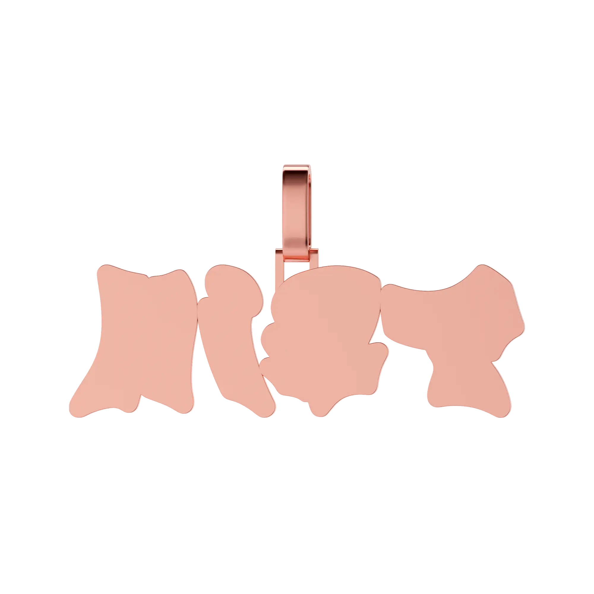 Custom Double Layer Graffiti Font Letter Pendant - 30mm