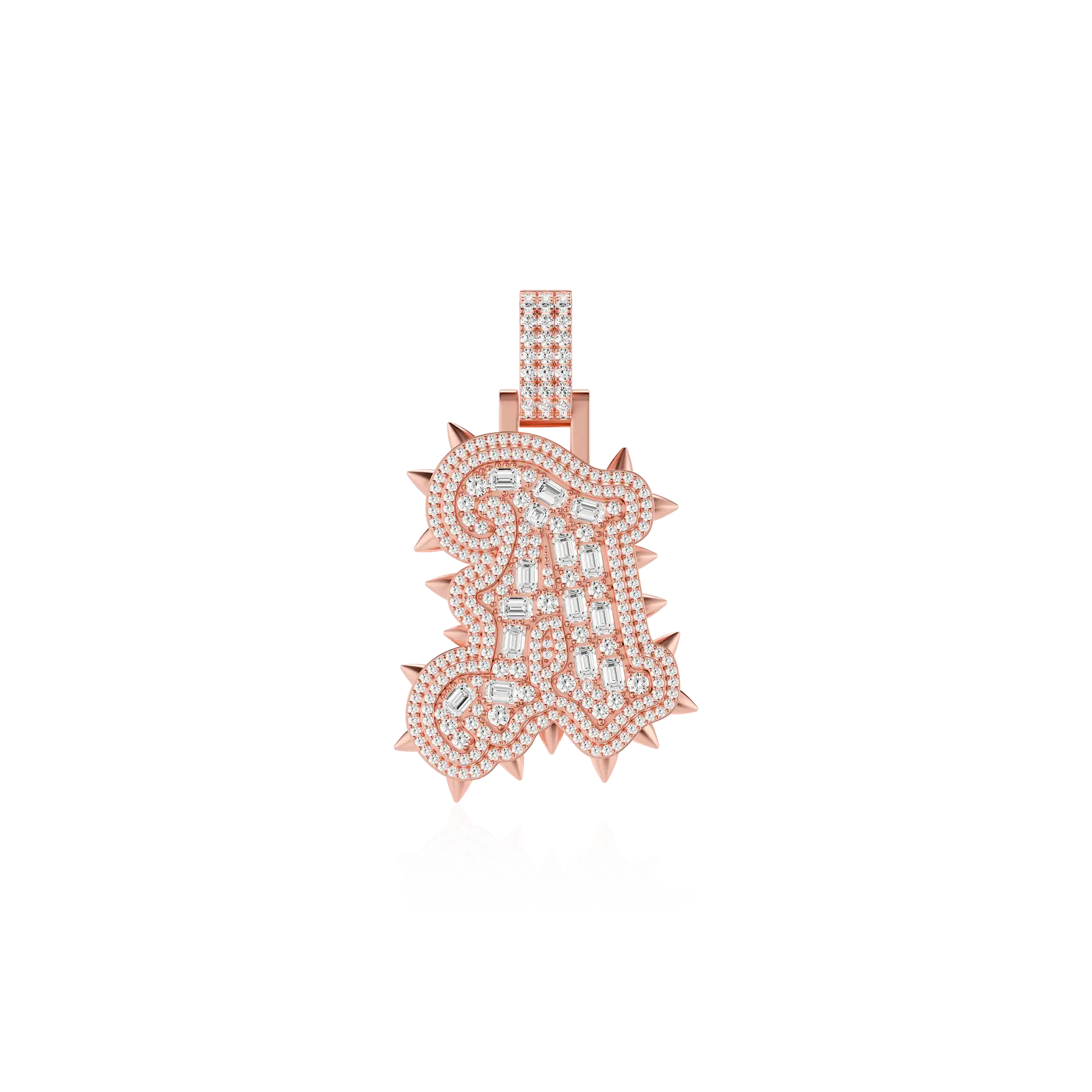 Custom Old English Willow Studded Font Pendant