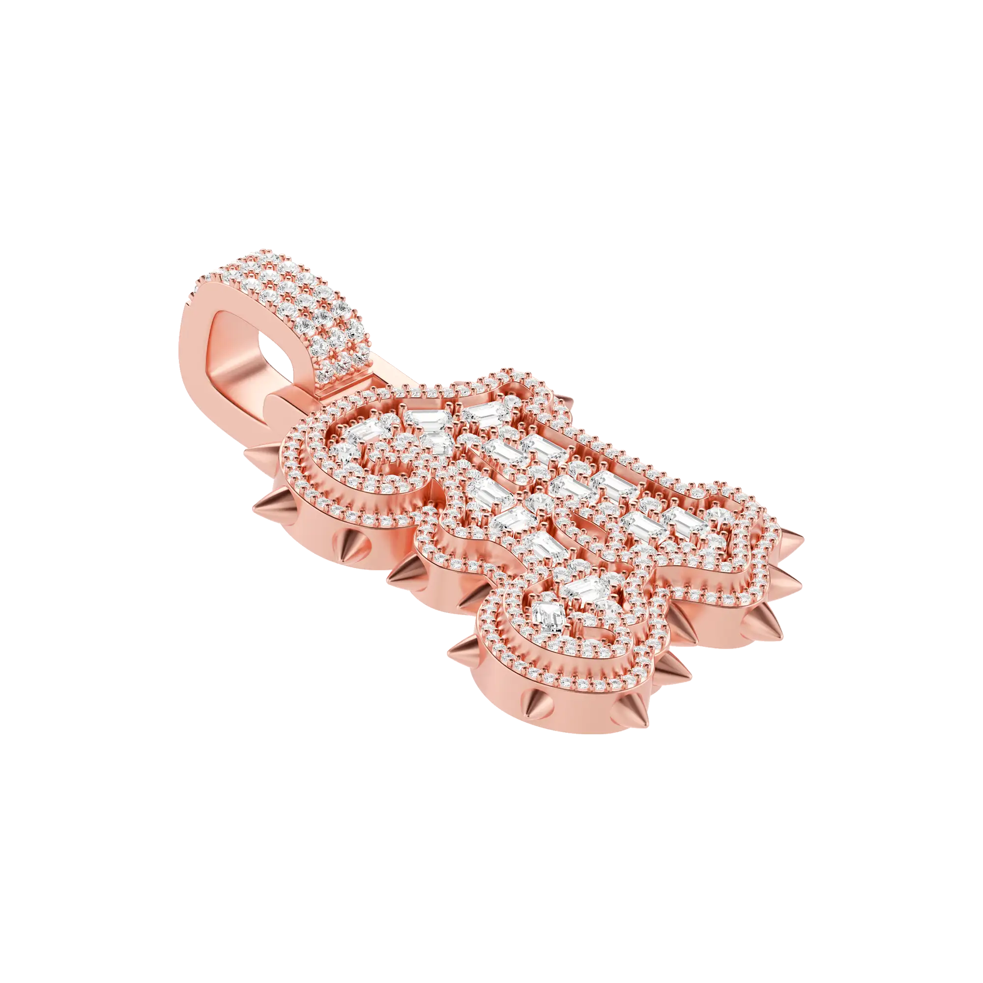 Custom Old English Willow Studded Font Pendant