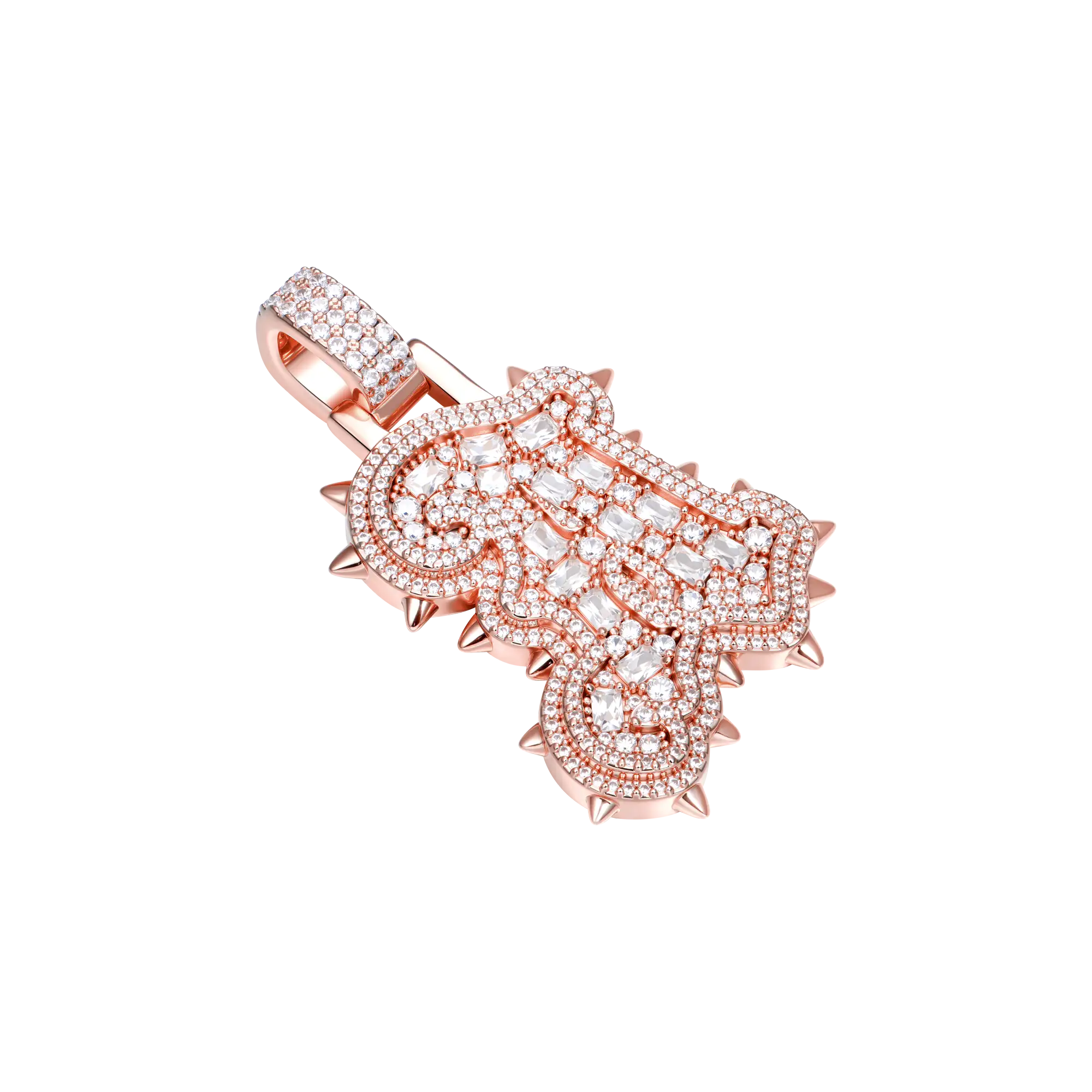 Custom Old English Willow Studded Font Pendant