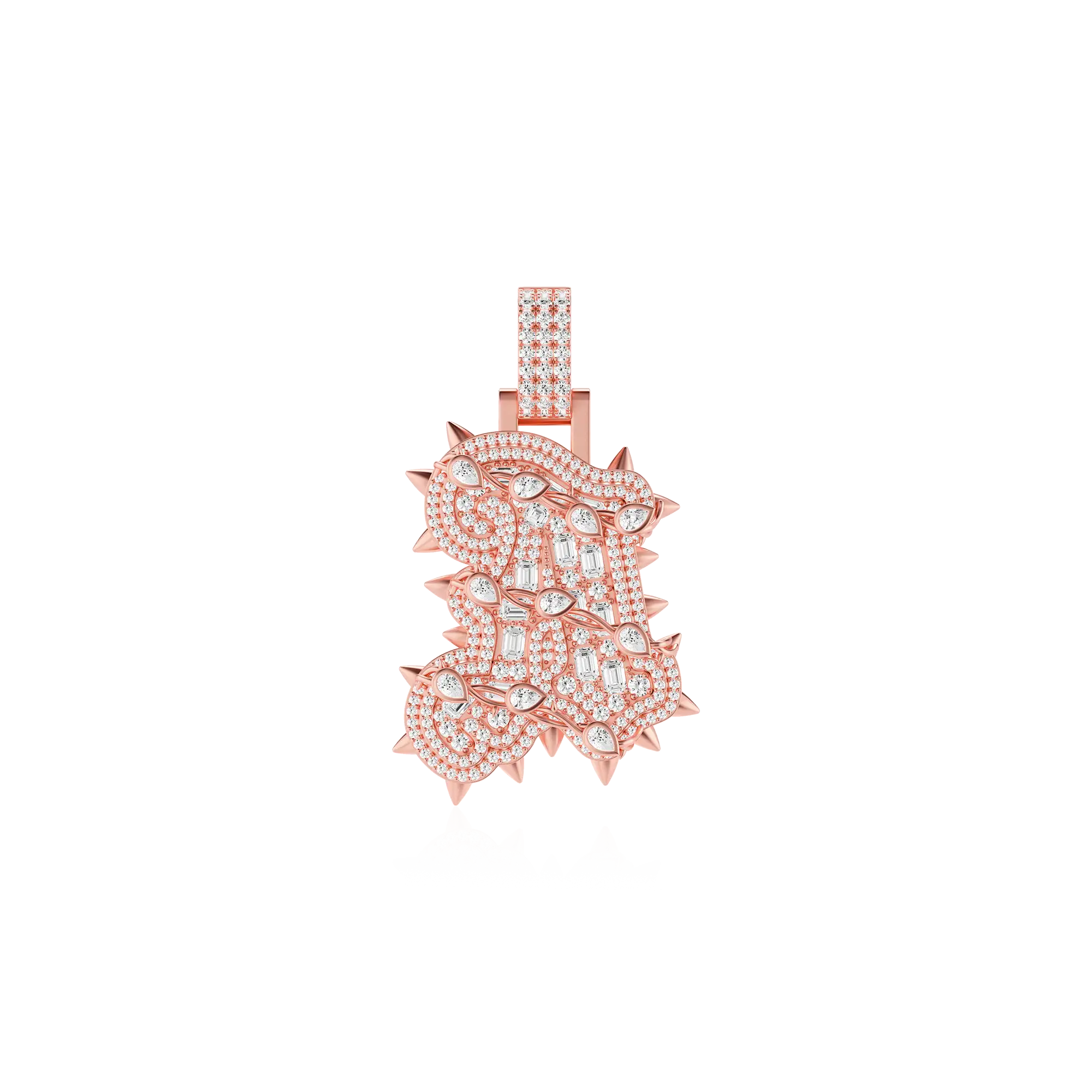 Custom Old English Willow Nail Thorn Font Pendant