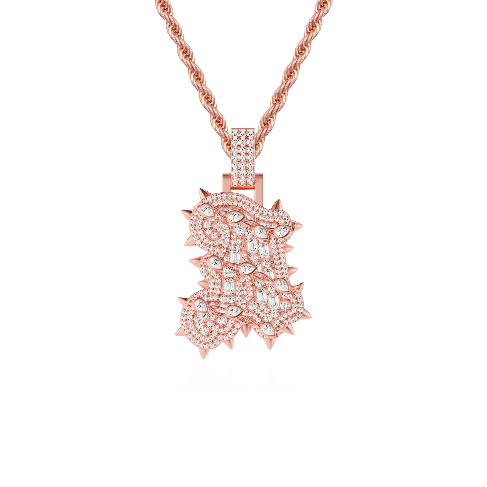 Custom Old English Willow Nail Thorn Font Pendant