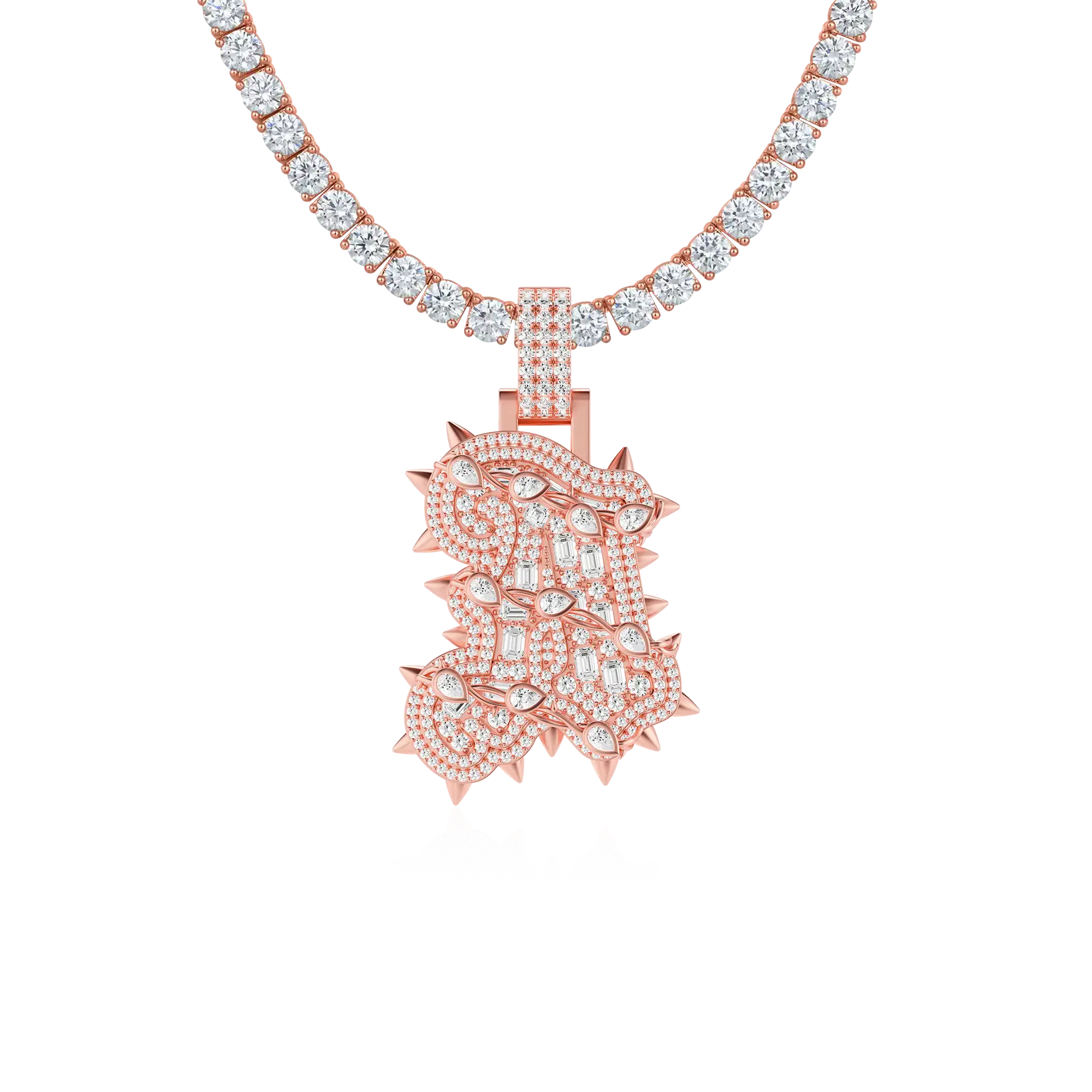 Custom Old English Willow Nail Thorn Font Pendant