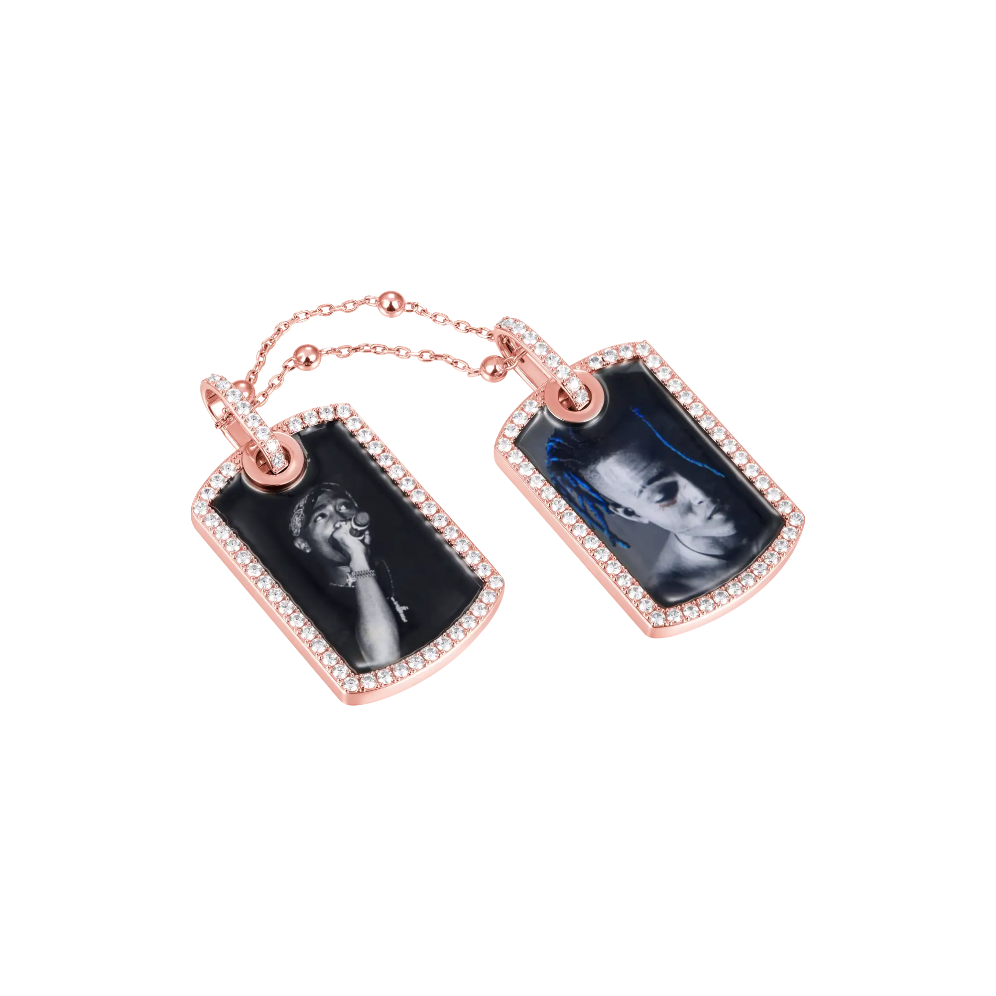 Custom Double Dog Tag Photo Frame Pendant
