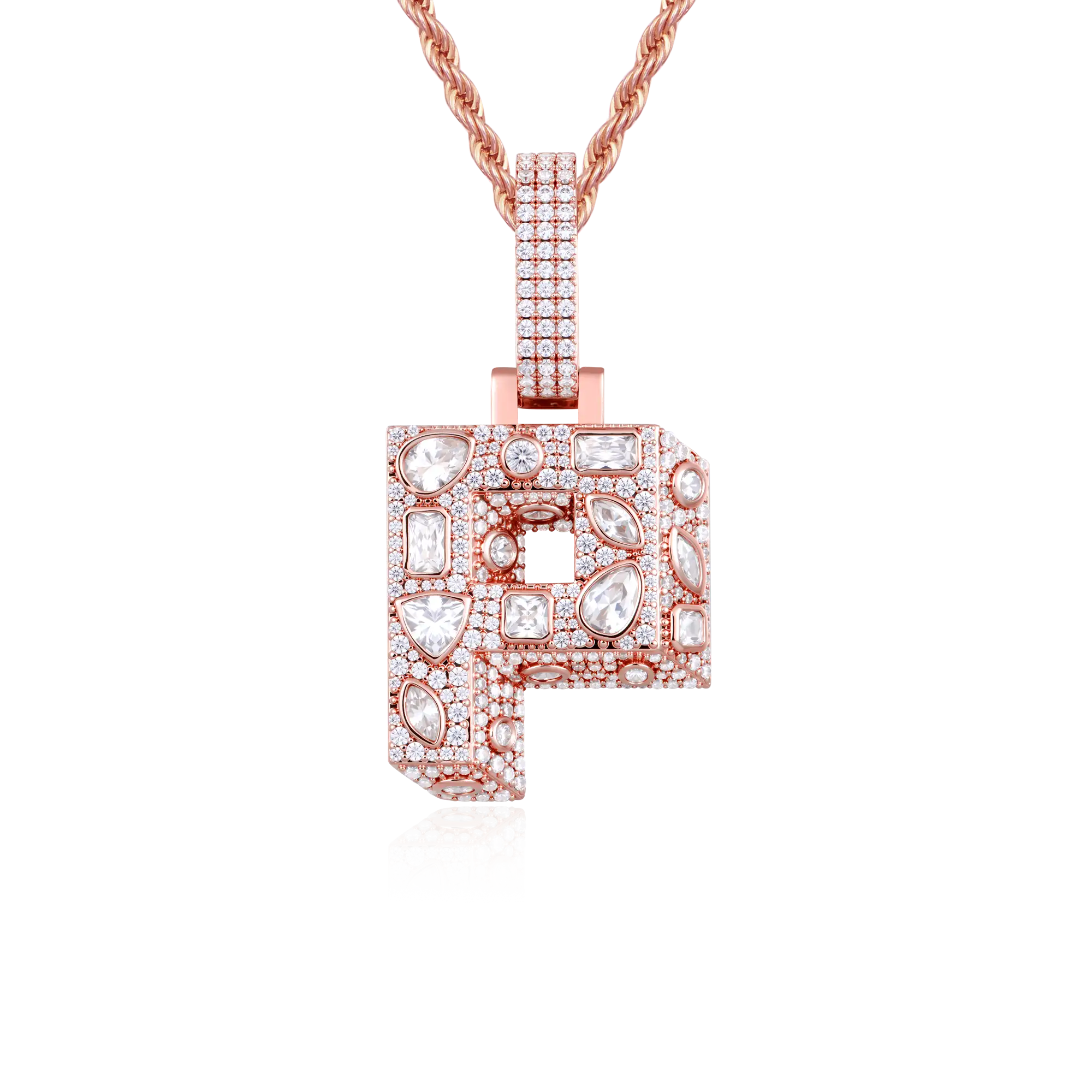 Custom Shaped Cut Three-dimensional Letter Pendant