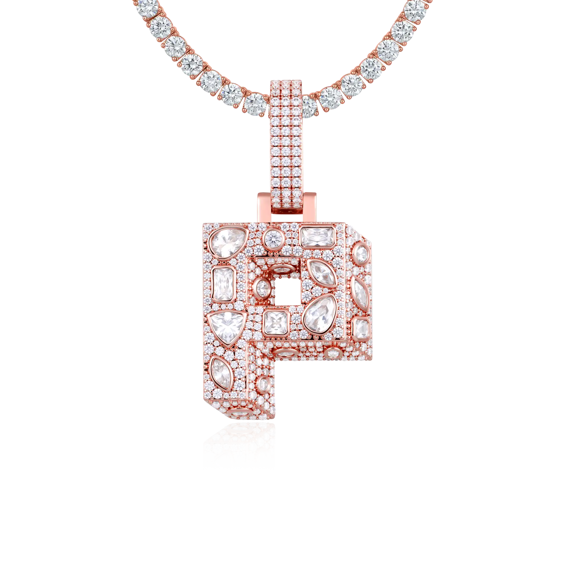 Custom Shaped Cut Three-dimensional Letter Pendant