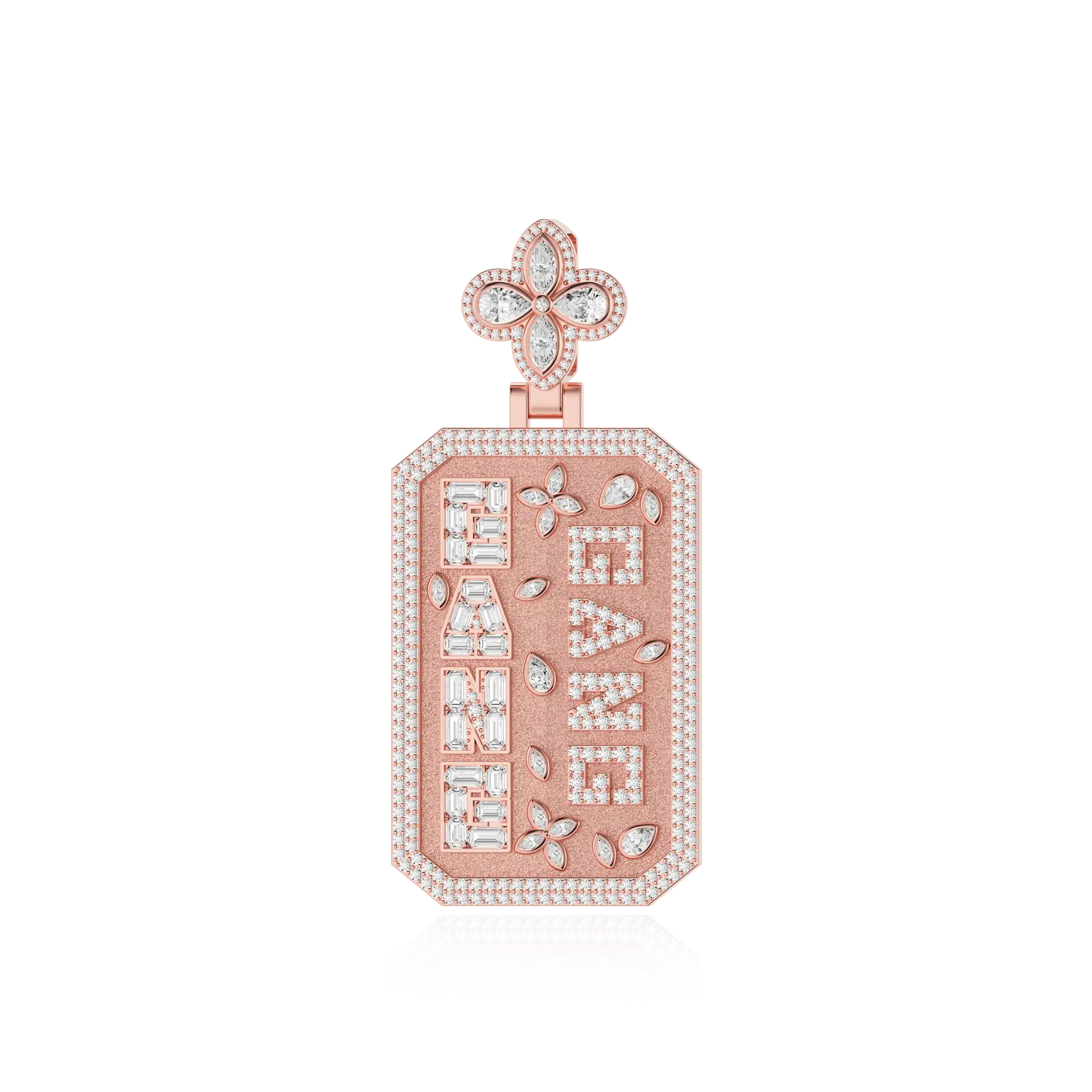 Custom Special Cut Letter Square Pendant