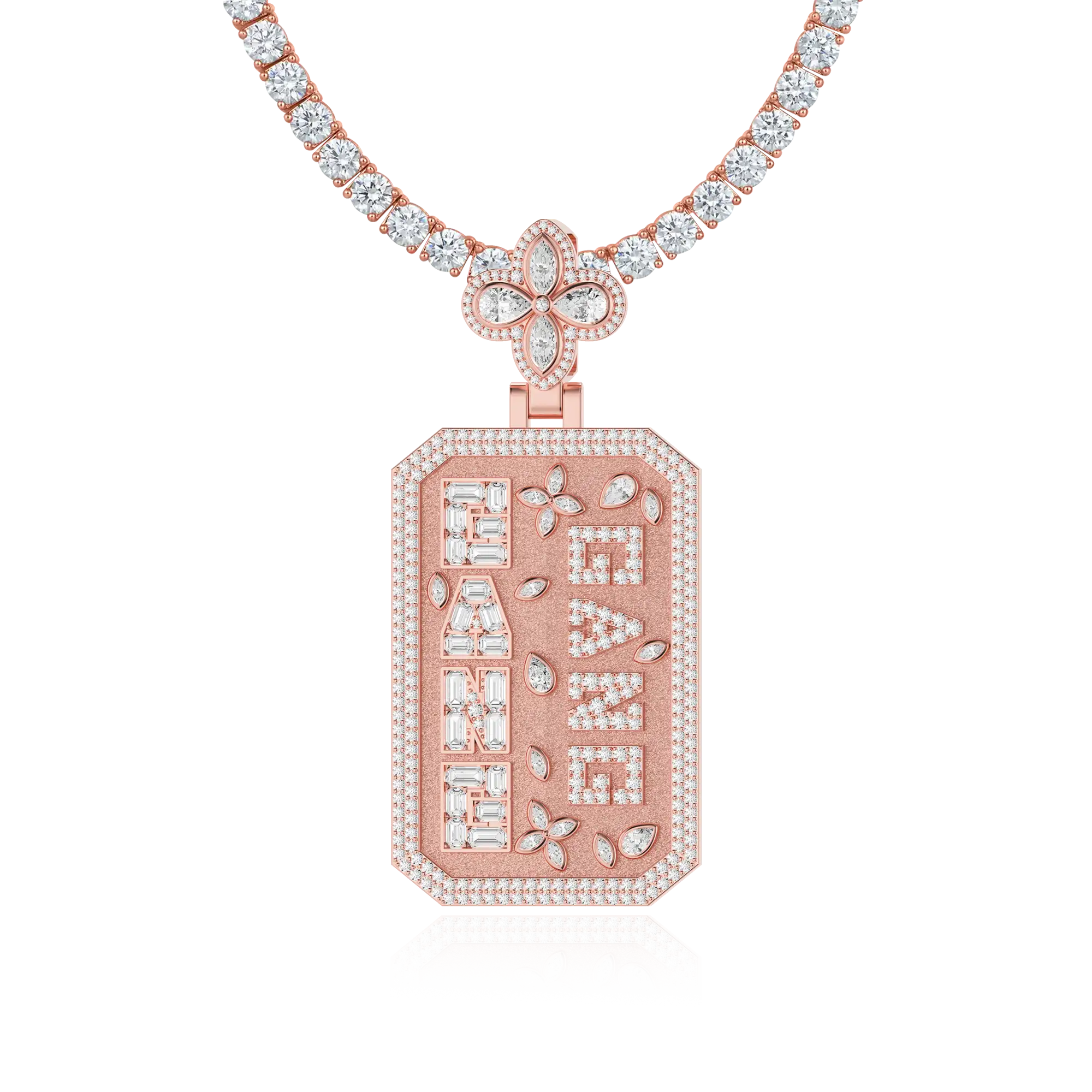 Custom Special Cut Letter Square Pendant