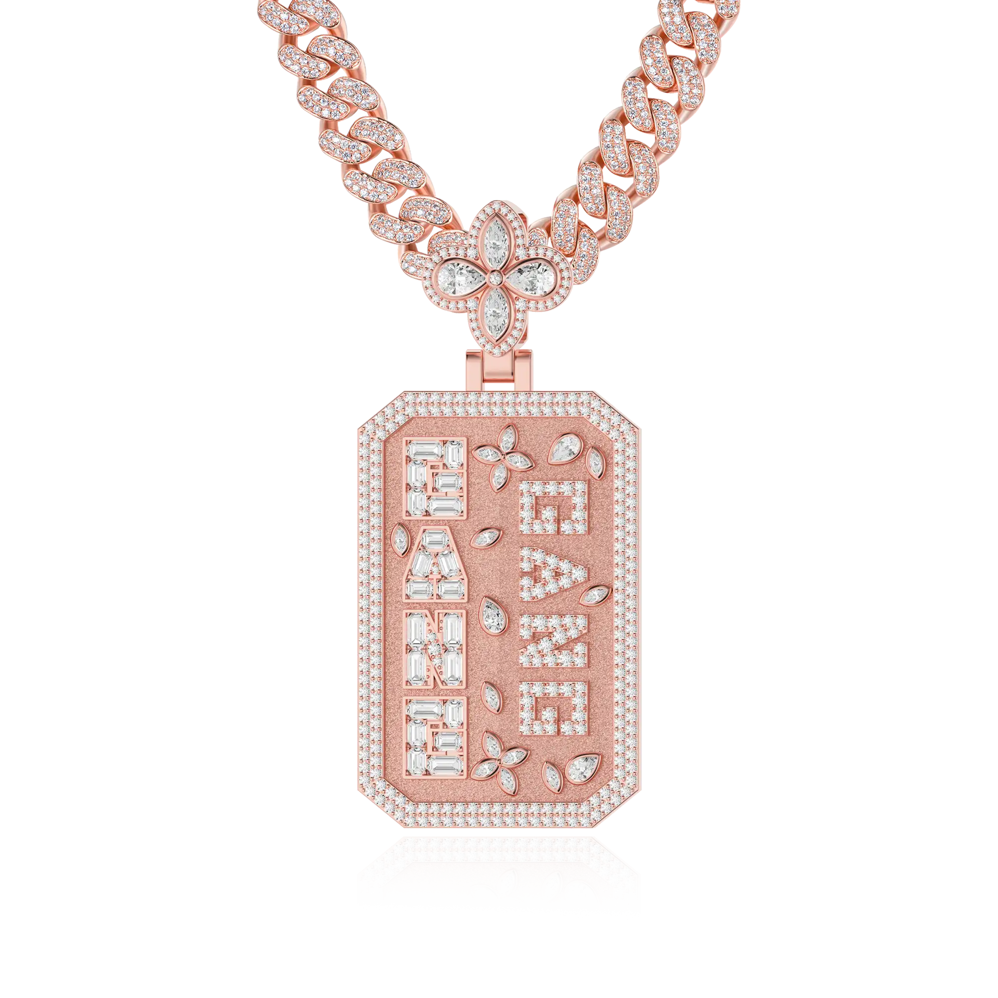 Custom Special Cut Letter Square Pendant