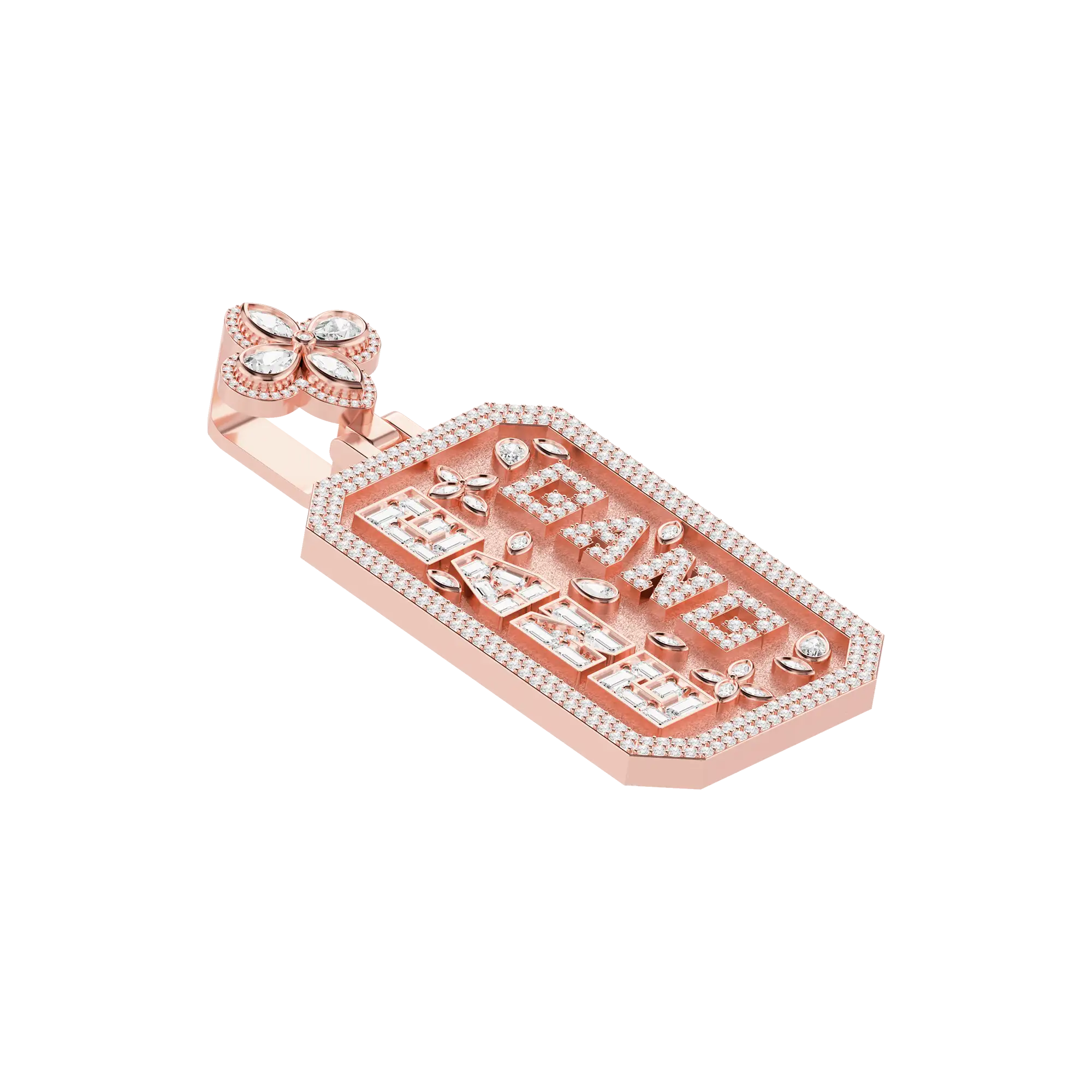 Custom Special Cut Letter Square Pendant