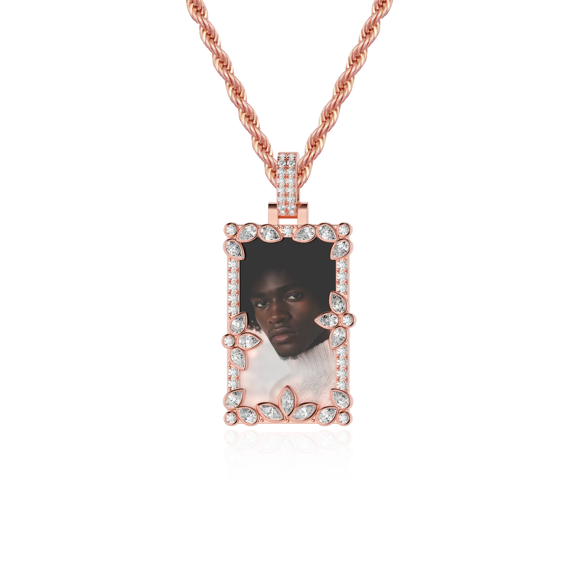 Custom Special Cut and Spliced Picture Frame Pendant