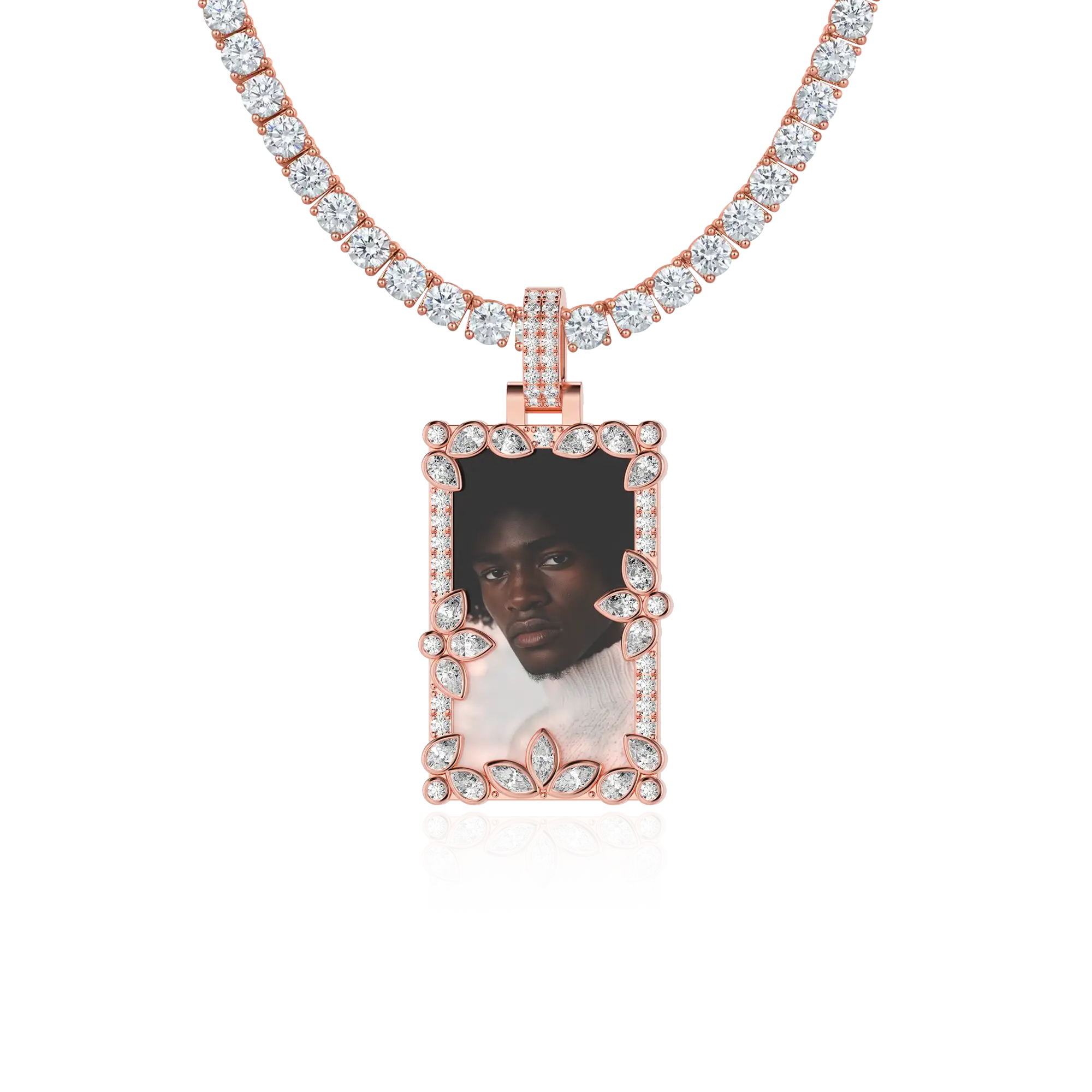 Custom Special Cut and Spliced Picture Frame Pendant
