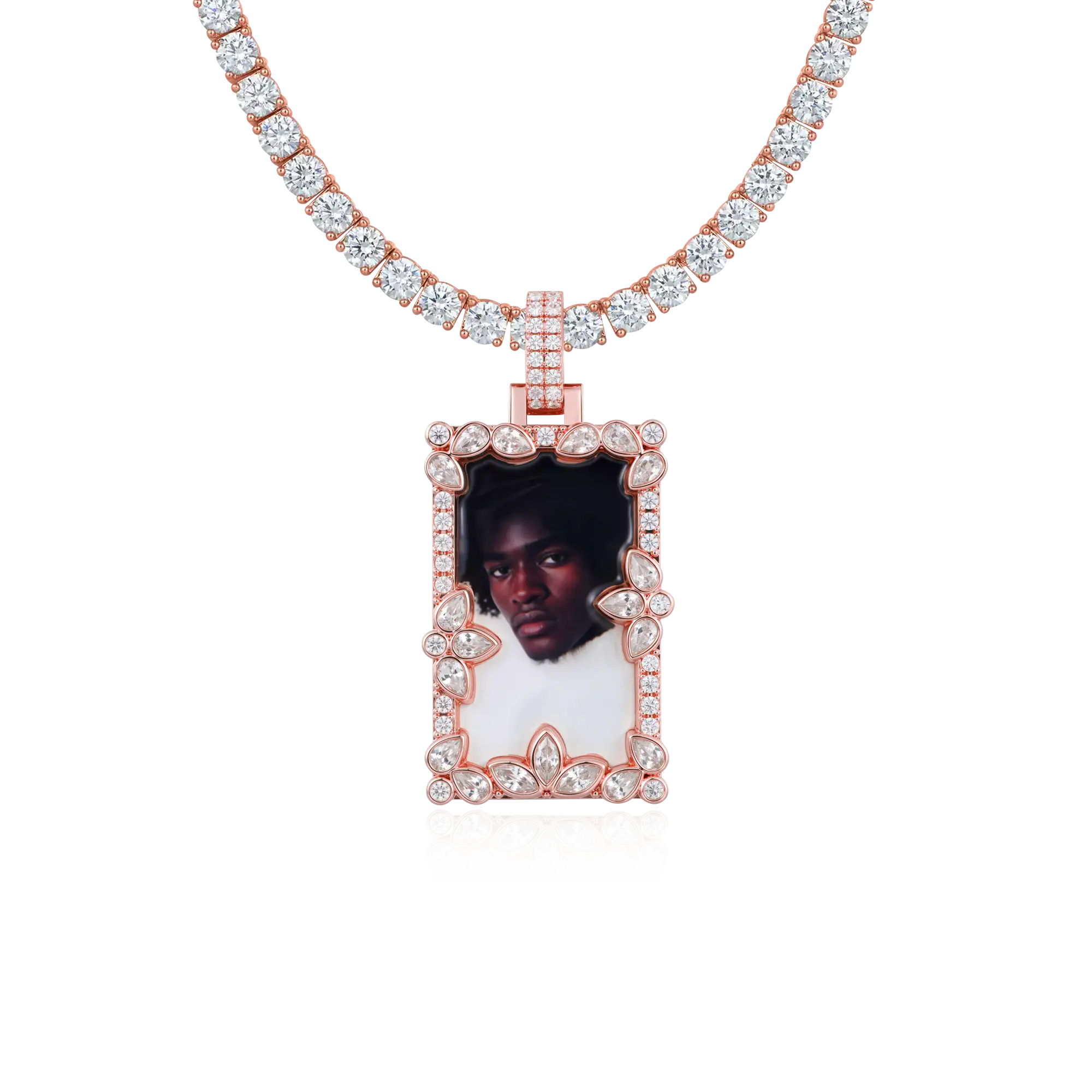 Custom Special Cut and Spliced Picture Frame Pendant