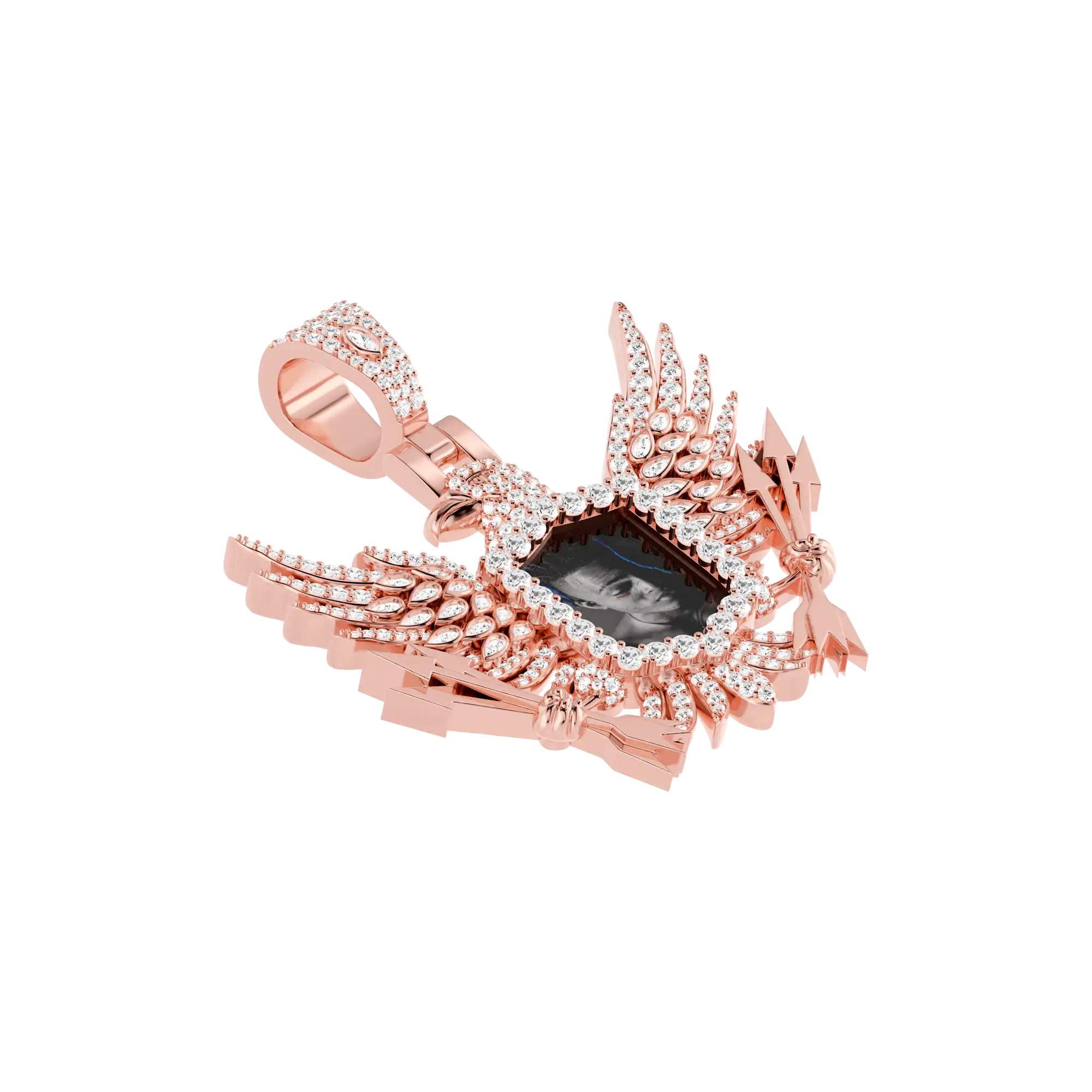 Custom 3D Eagle Photo Frame Pendant