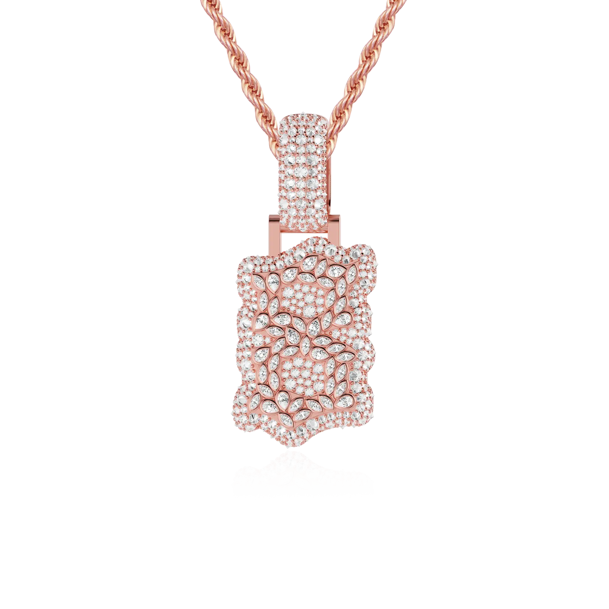Custom Shaped Diamond Double-Layer Pendant - 35mm