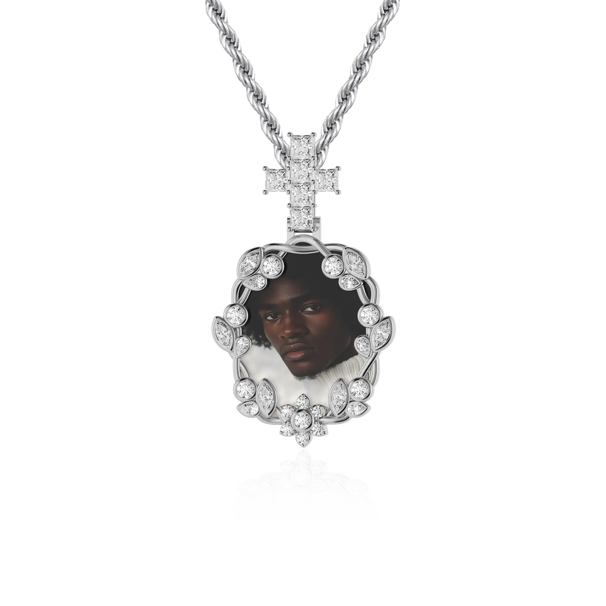 Custom Vine-wrapped Picture Frame Pendant