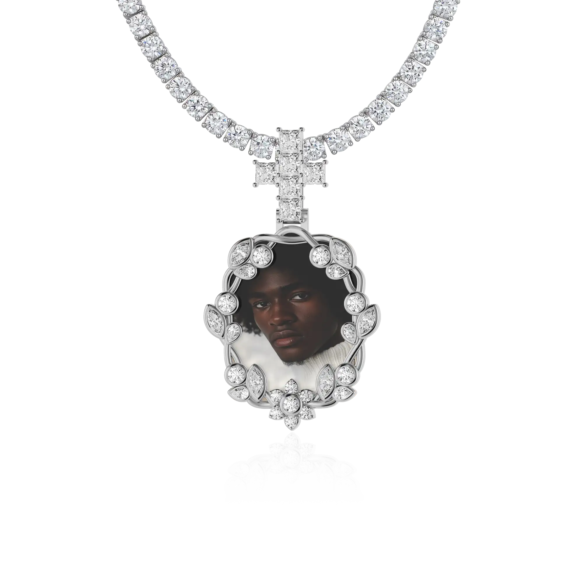 Custom Vine-wrapped Picture Frame Pendant