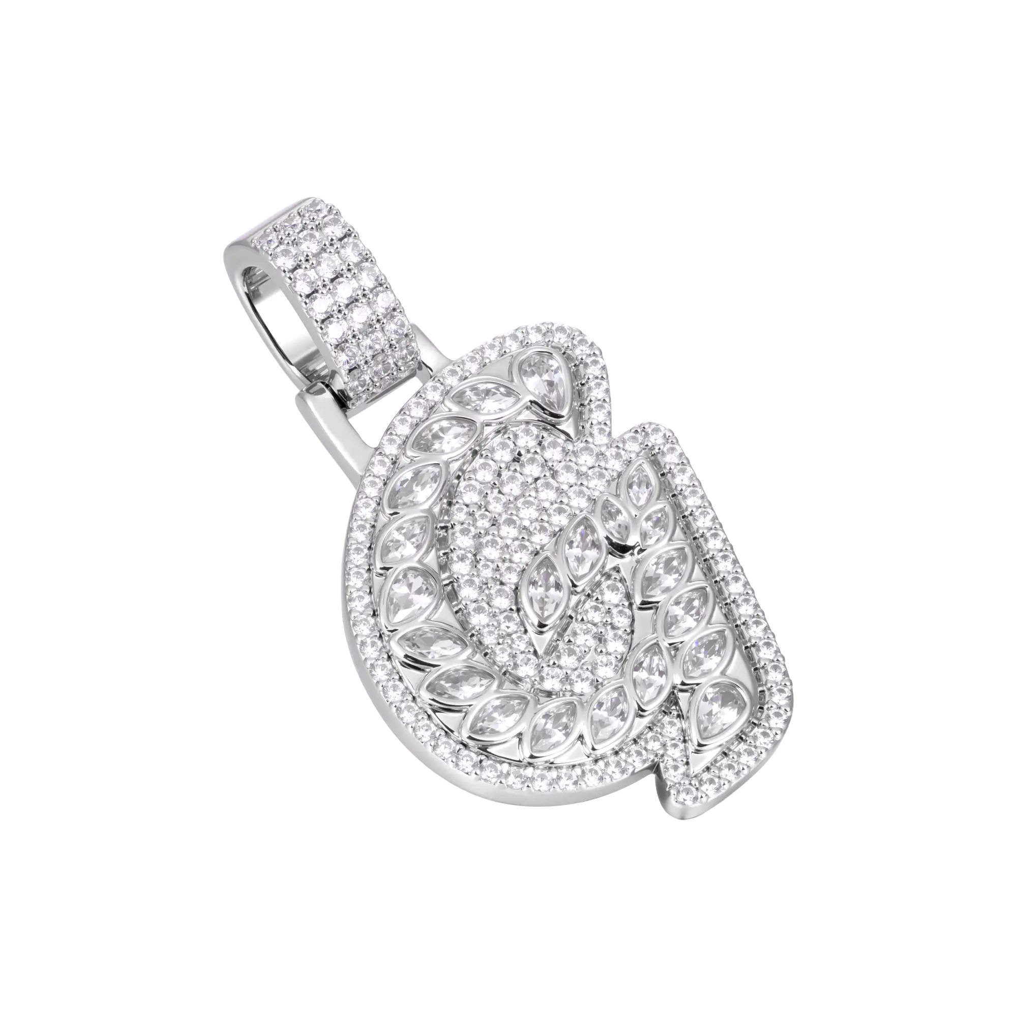 Custom Shaped Diamond 3D Lucida Font Pendant -30mm
