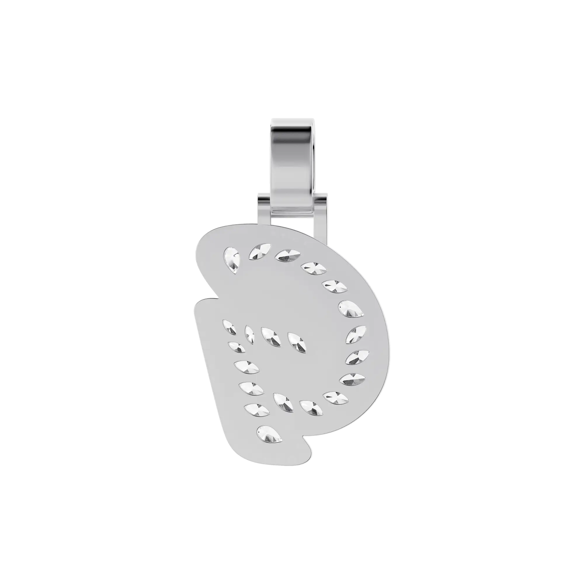 Custom Shaped Diamond 3D Lucida Font Pendant -30mm