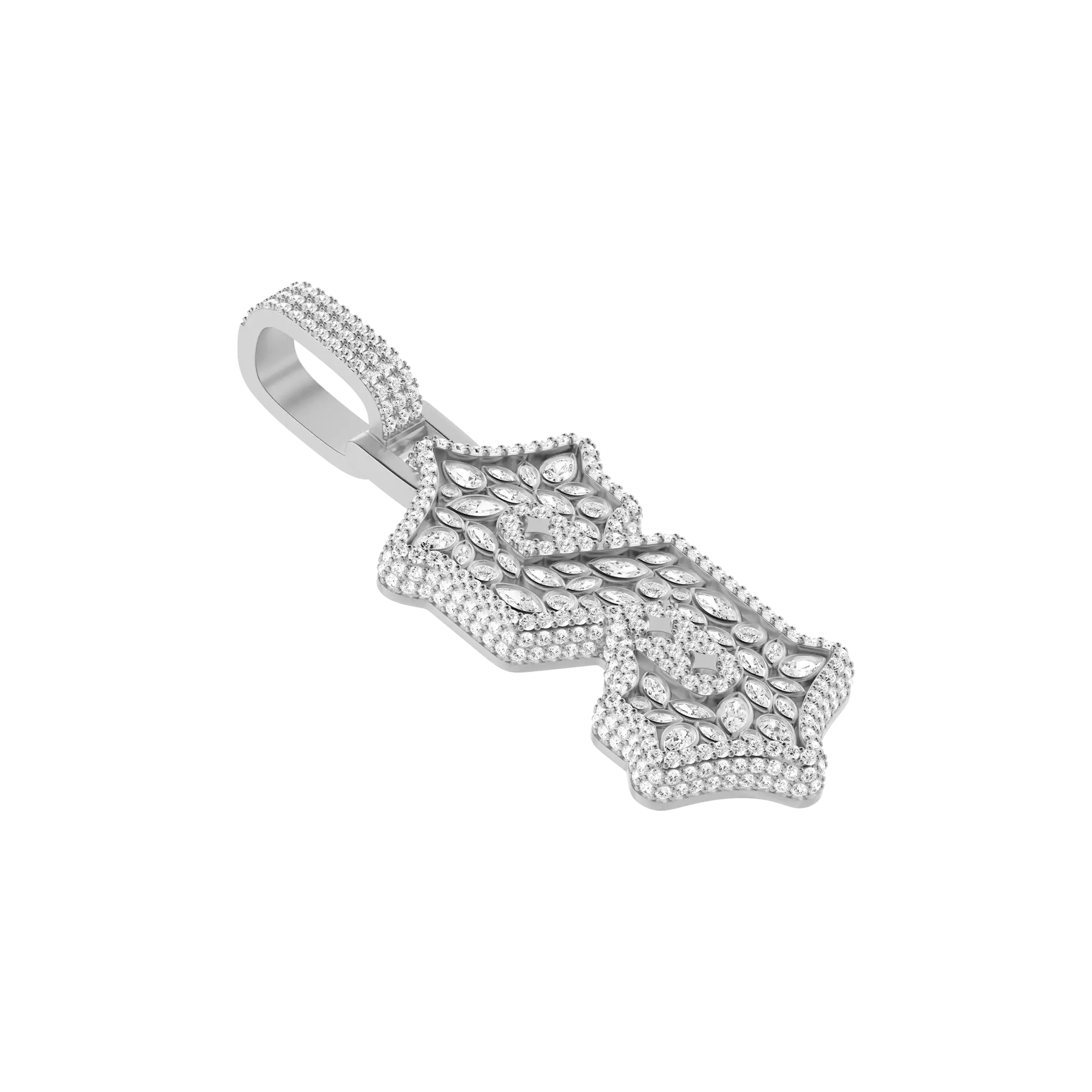 Custom Shaped Diamond Gothic Font Pendant - 51mm