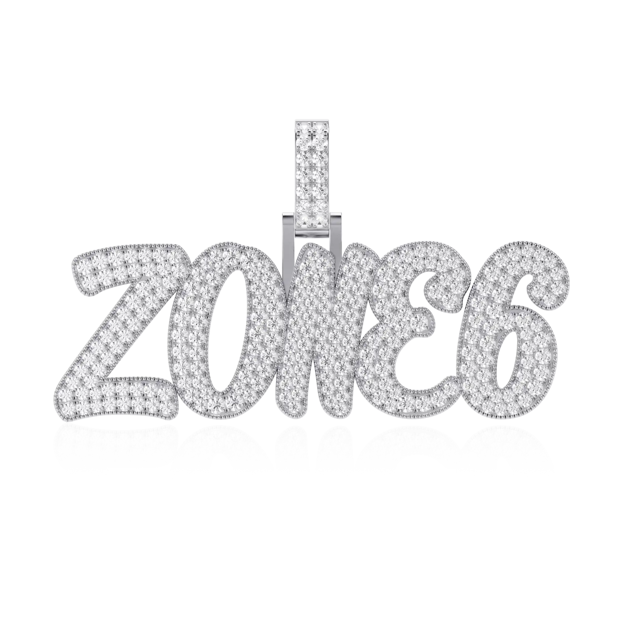 Custom Moissanite Romantic Font Letter/Number Name Pendant