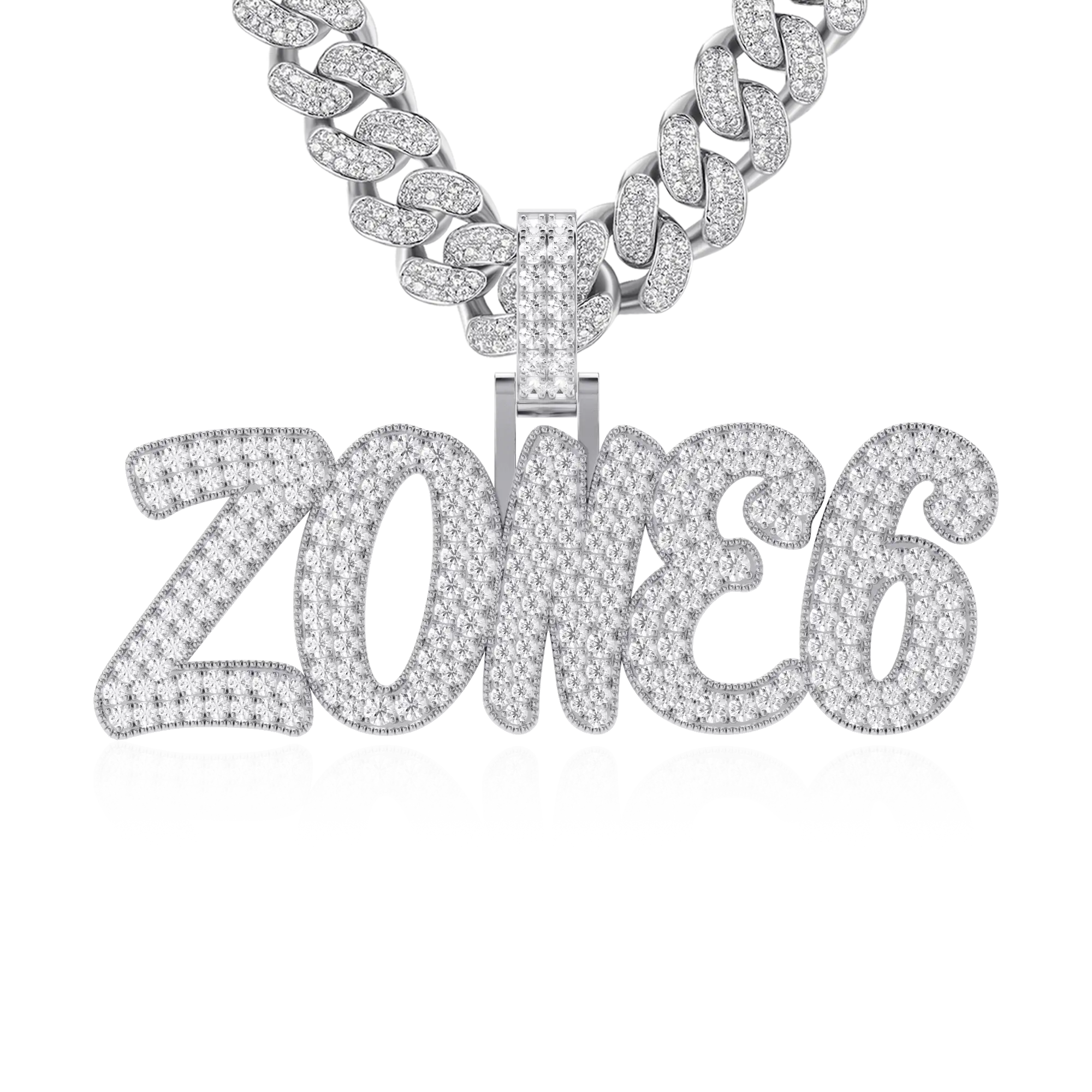 Custom Moissanite Romantic Font Letter/Number Name Pendant