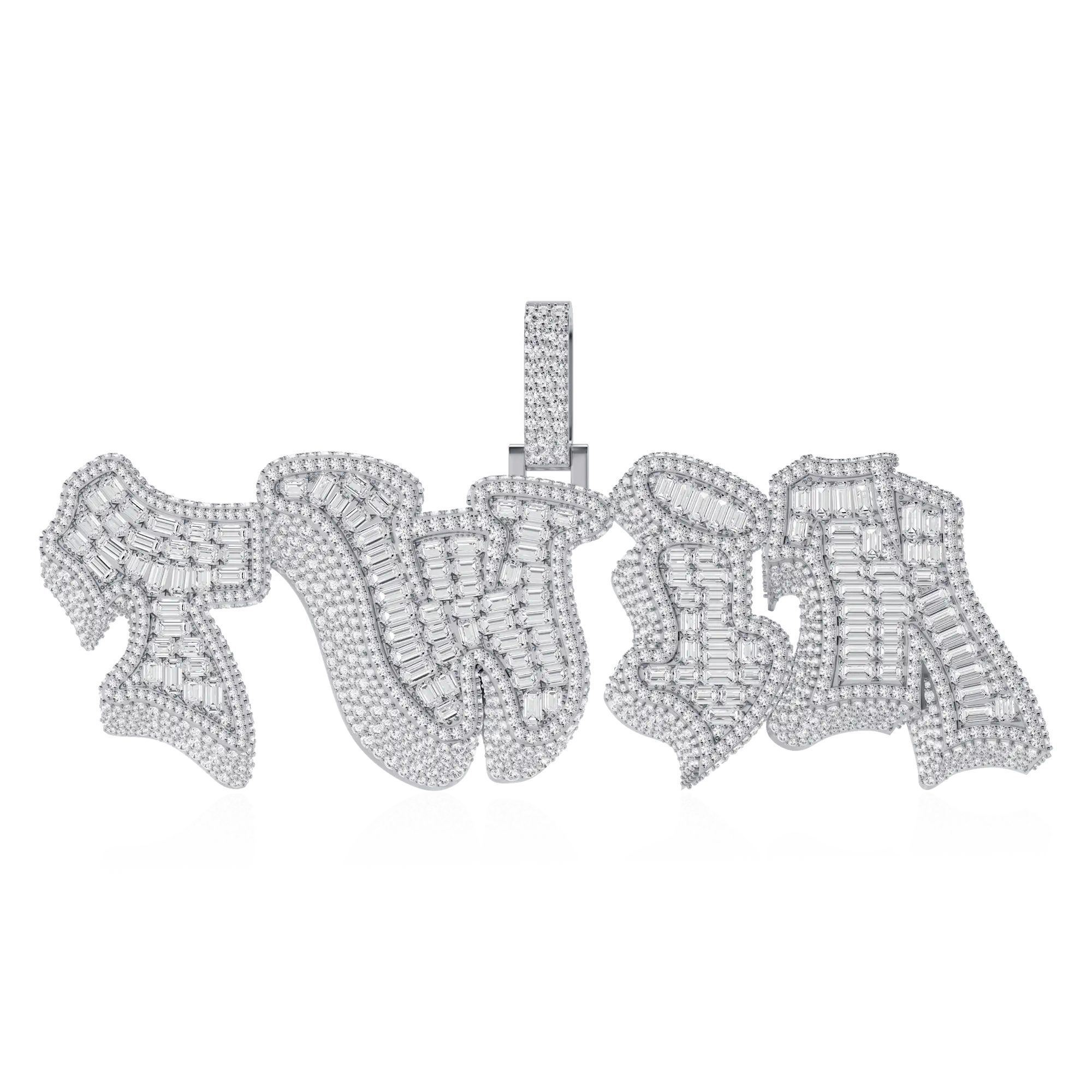 Custom 3D Bold Graffiti Font Letter Pendant - 38mm