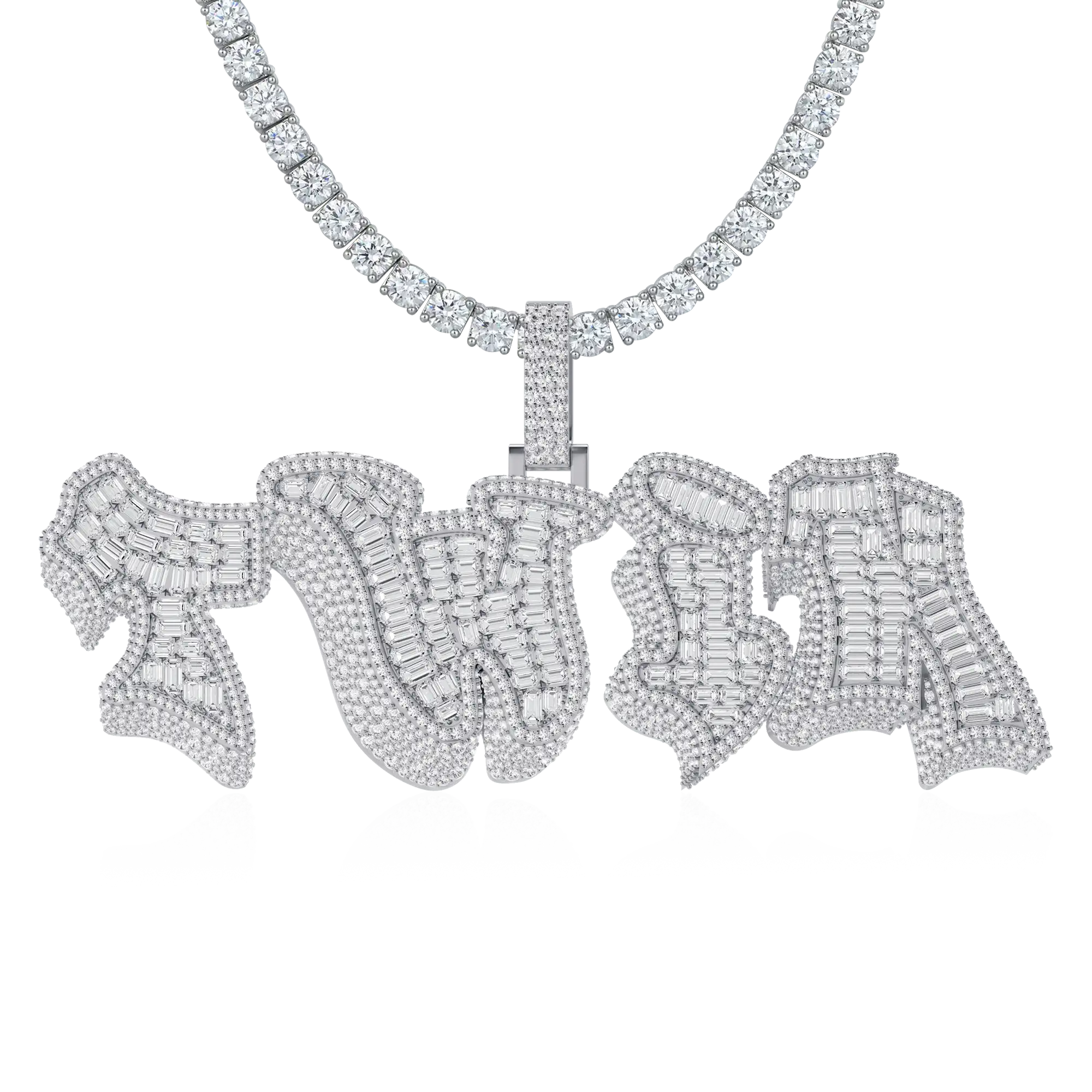 Custom 3D Bold Graffiti Font Letter Pendant - 38mm