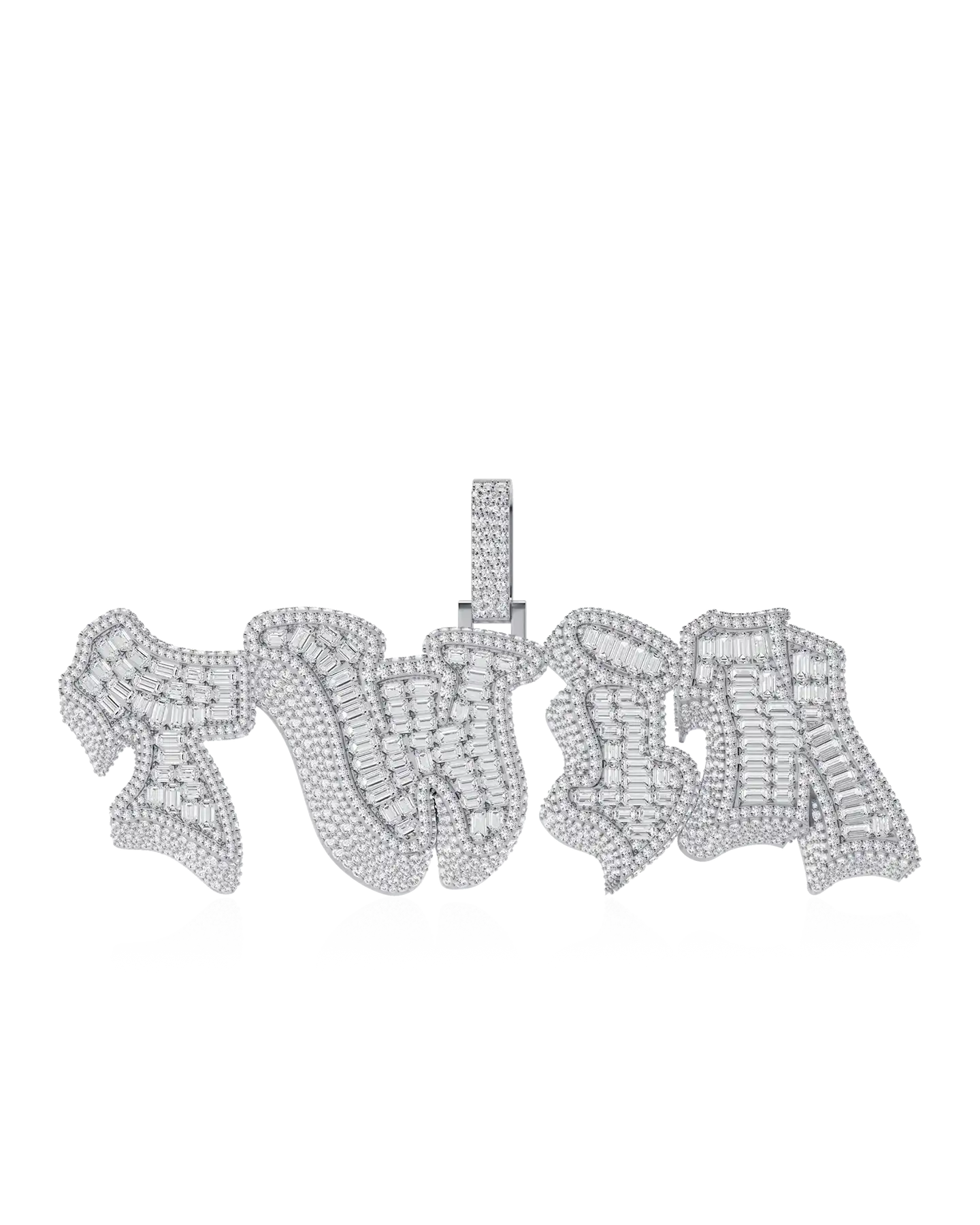 Custom 3D Bold Graffiti Font Letter Pendant - 38mm