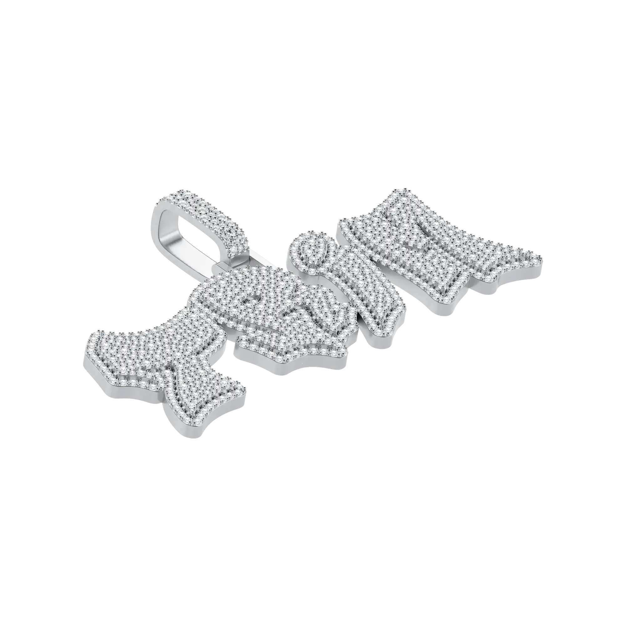 Custom 3D Bold Graffiti Font Letter Pendant - 38mm