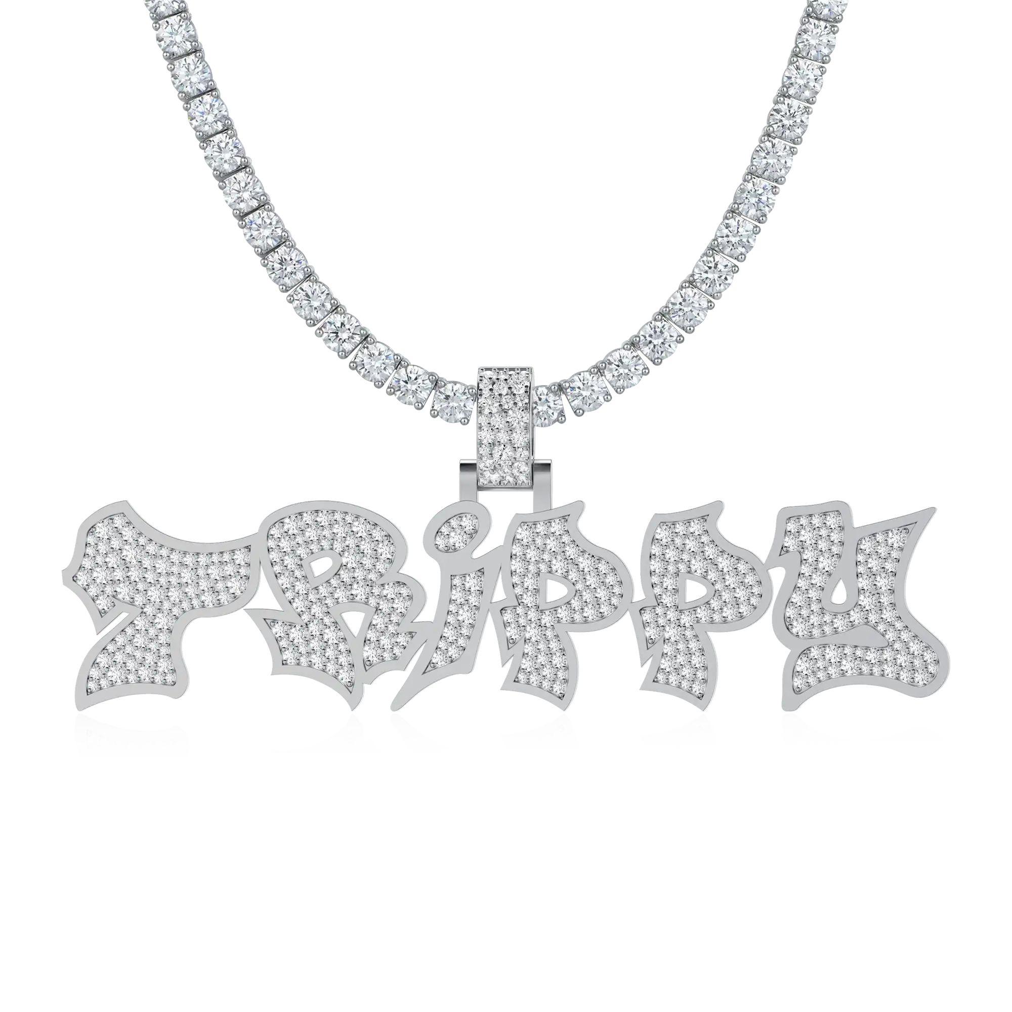 Custom Graffiti Font Letter Pendant - 20mm