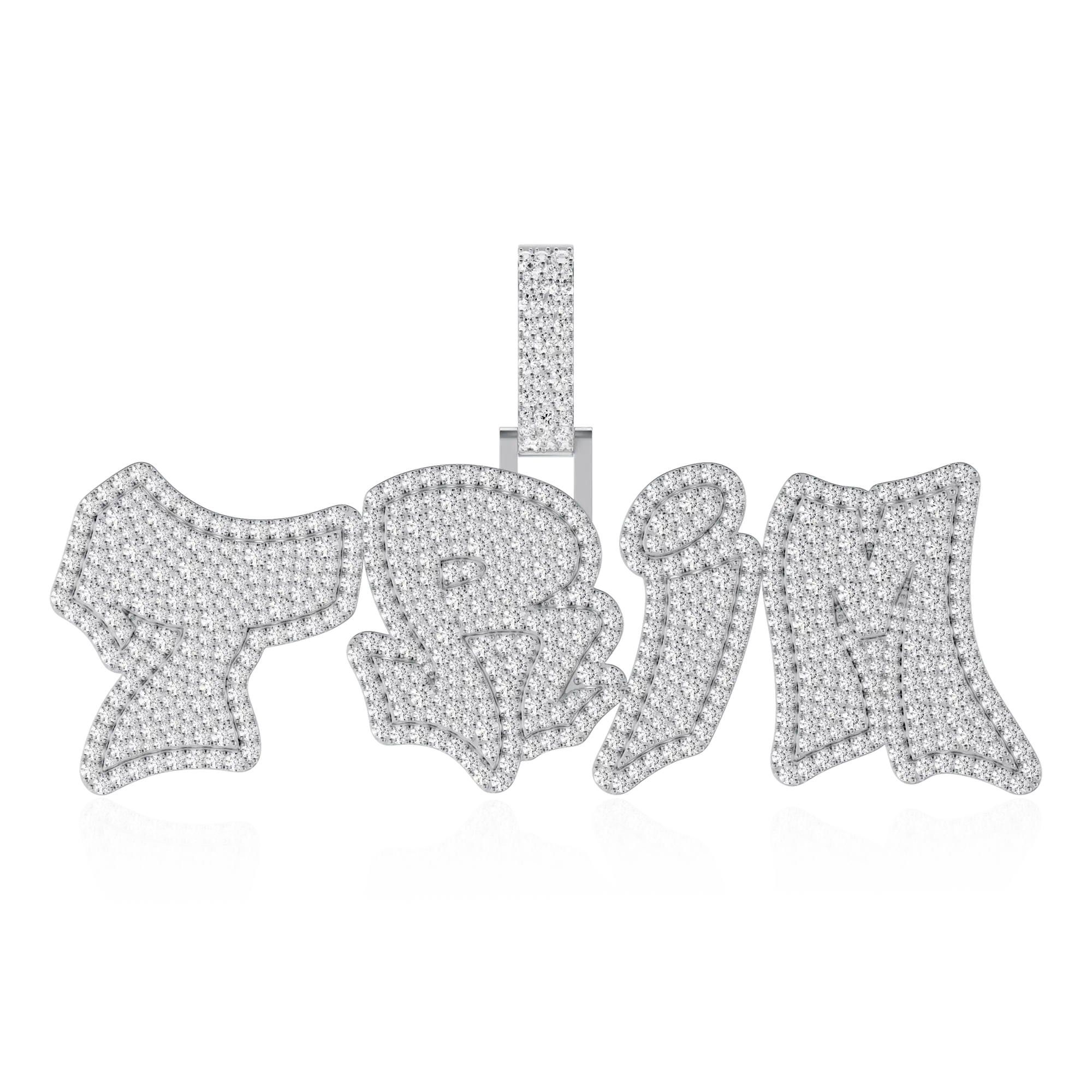 Custom Double Layer Graffiti Font Letter Pendant - 30mm