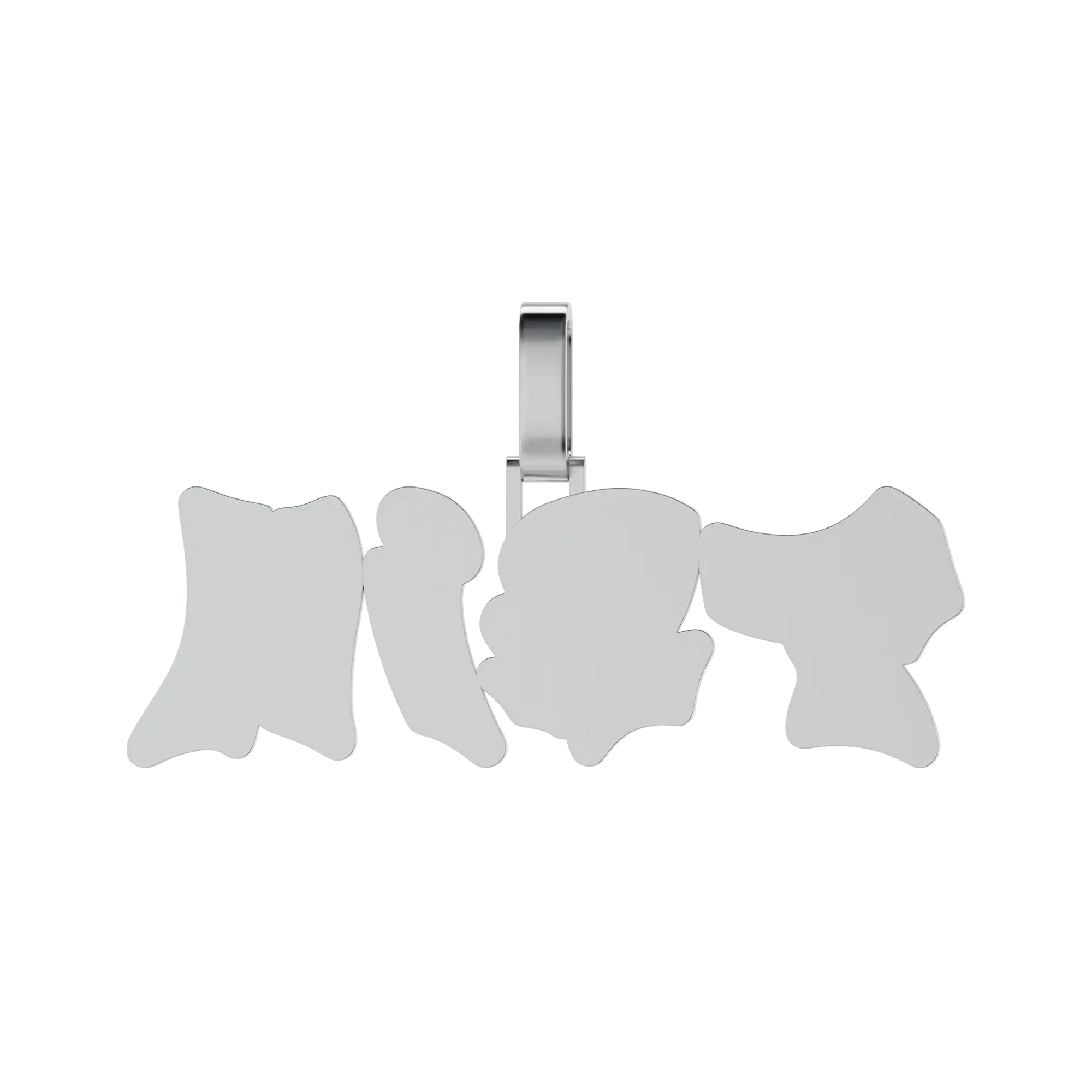 Custom Double Layer Graffiti Font Letter Pendant - 30mm