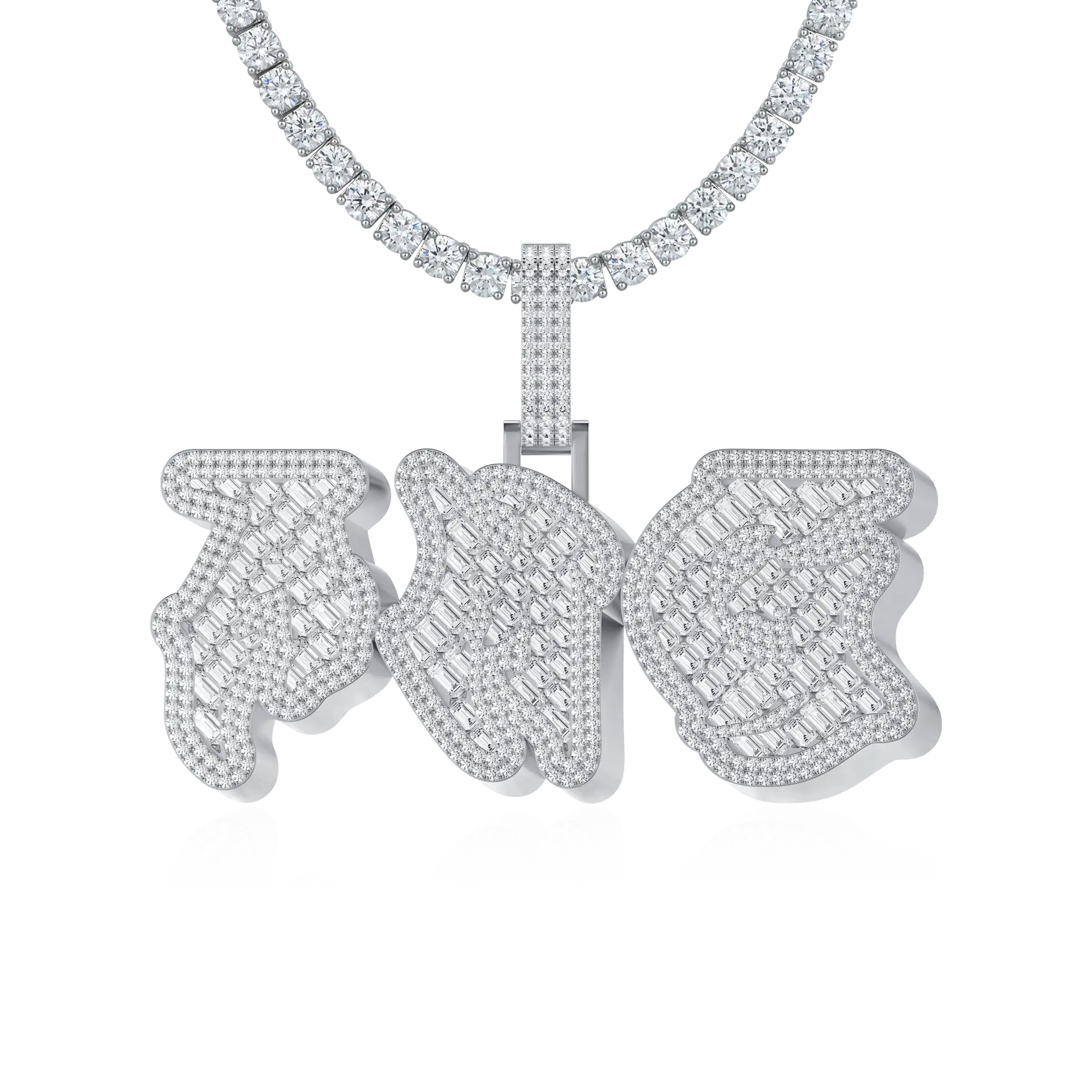 Custom Woven Set Letter Pendant